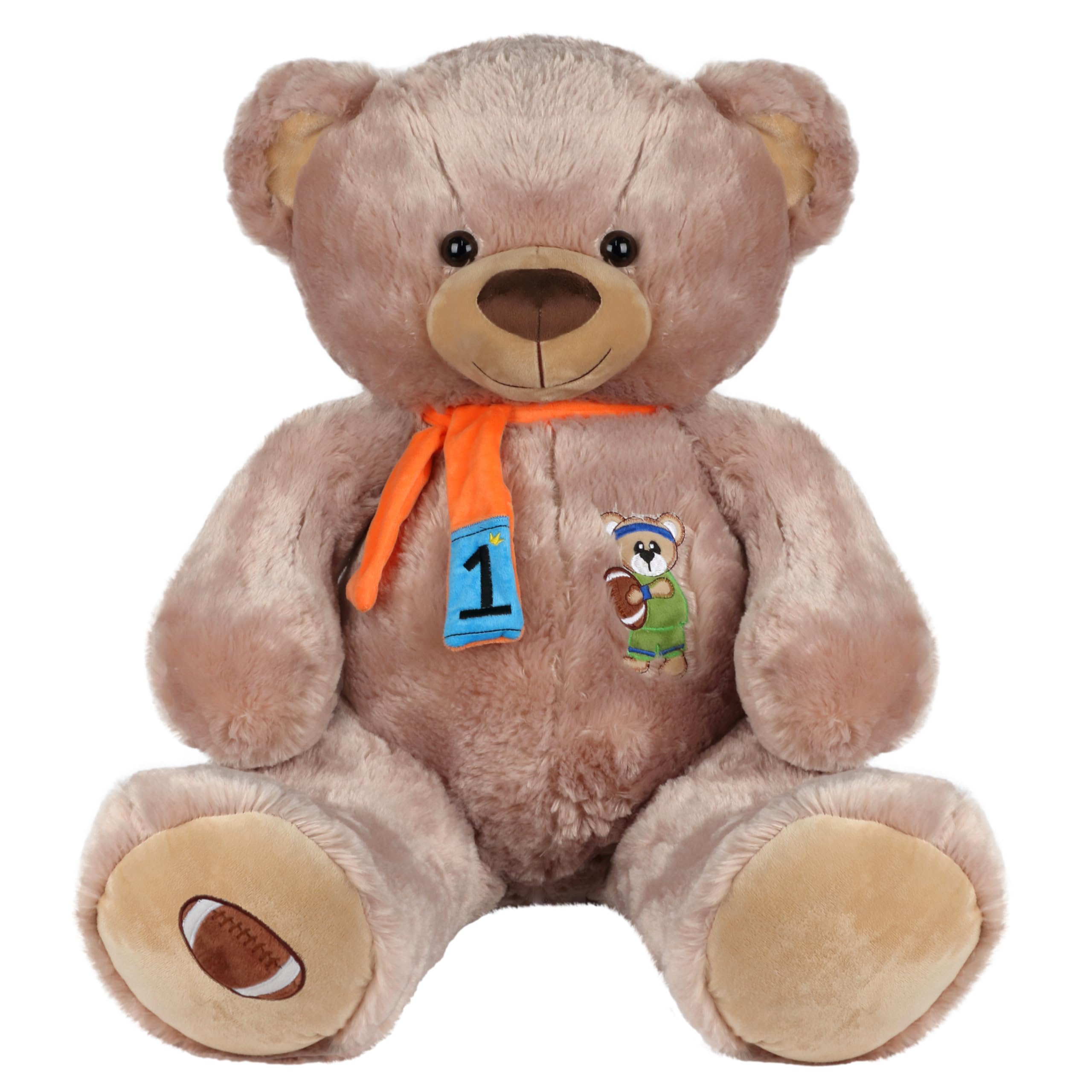 Big Teddy Bear Stuffed Animal, 43" Large Football Bear Plush Toy Sports Birthday Gift for Kids Boys Boyfriend