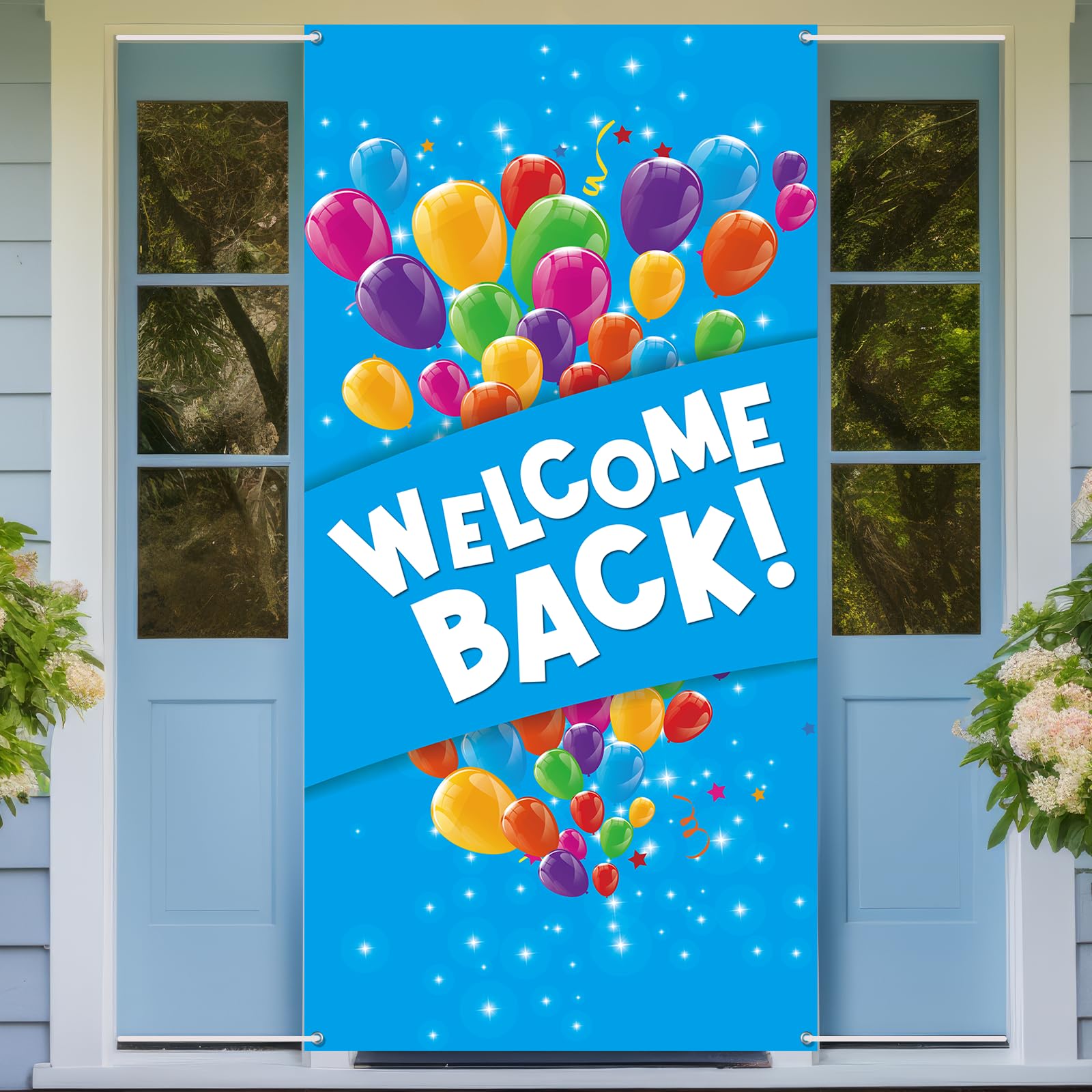 Welcome Back Door Banner | Welcome Home Door Cover | Housewarming Party Door Sign | Military Homecoming Deployment Returning Party Supplies | 3 x 6 ft