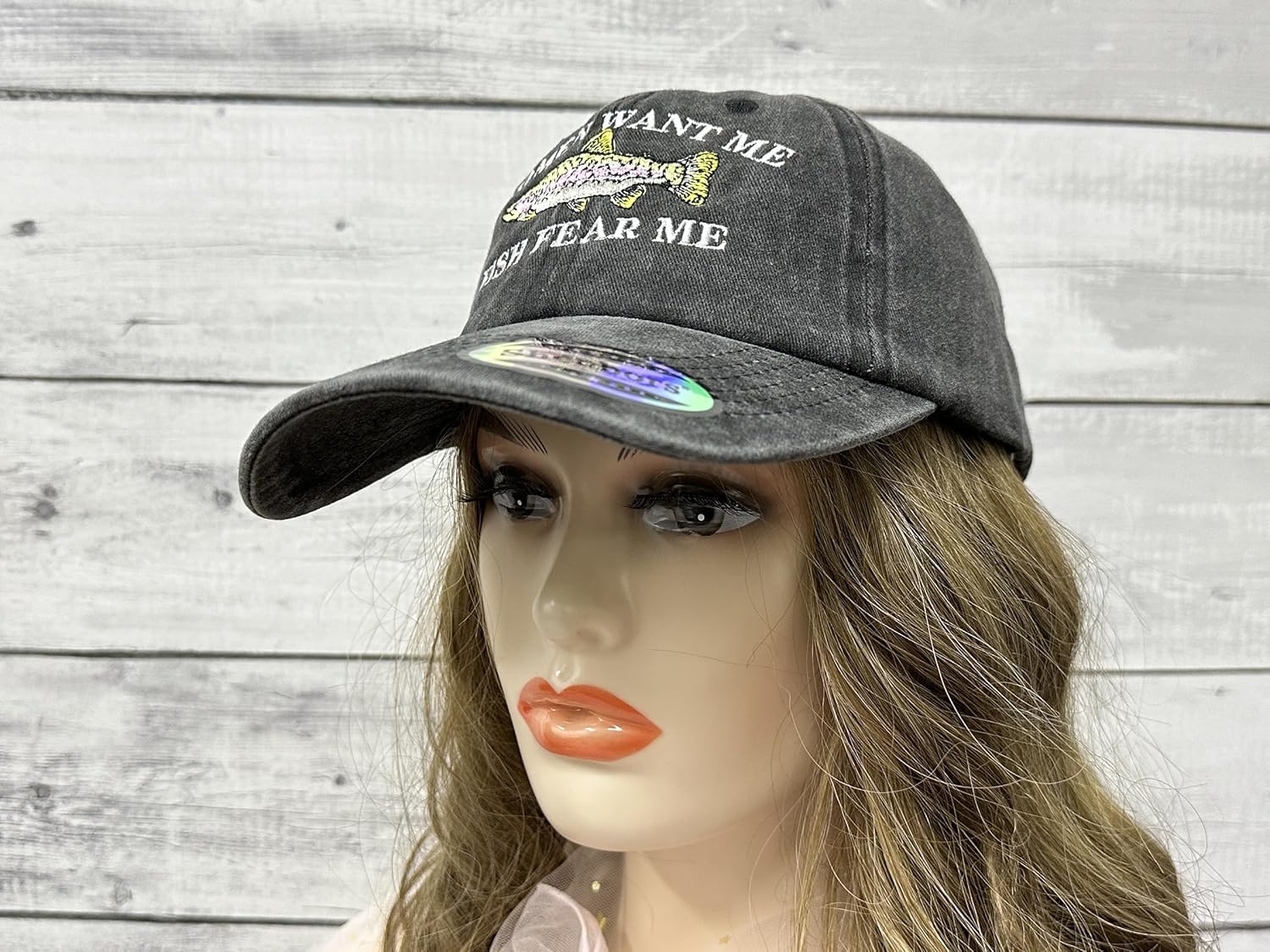 Embroidered Women Want Me Fish Fear Me Hats - Image 6