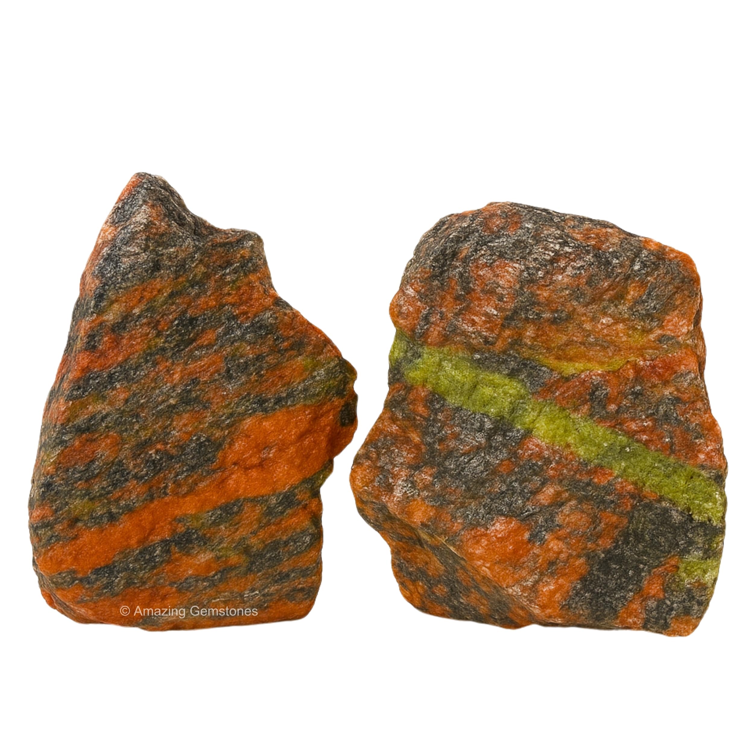 Unakite Crystals and Healing Stones, 2 Piece Raw | Certified Healing Crystal Rough Rocks For Tumbling and DIY Projects Gifts - Positive Energy, Chakra Healing, Meditation