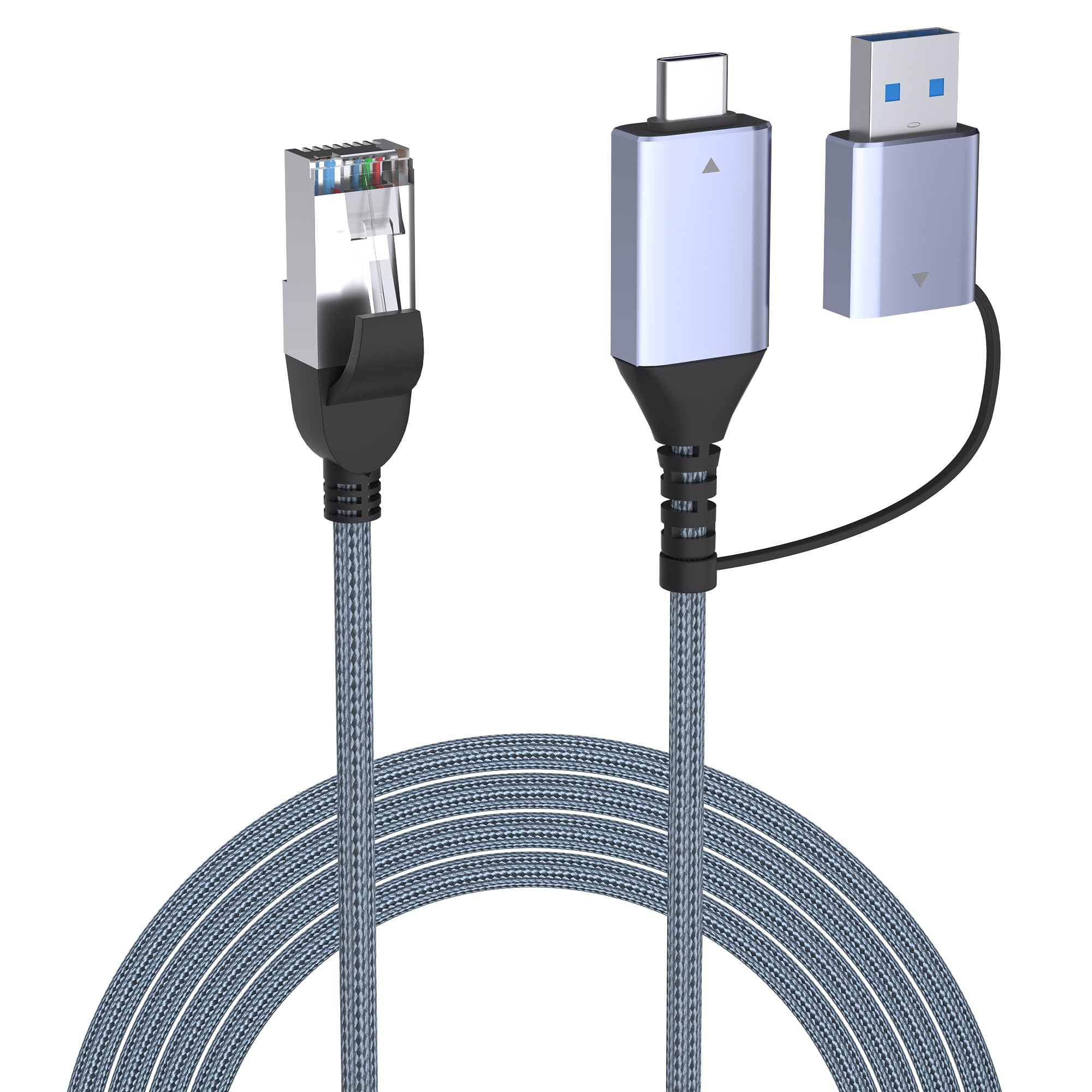 USB-C to LAN変換ケーブル USB イーサネットケーブル 2M RJ45ギガビット Type-C 有線lanコード Thunderbolt 3/4対応 USB3.0 ネットワークケーブル 1000Mbps高速タイプC変換インターネットケーブル MacBook Pro/Air、iPad Pro、iPhone15/16、Galaxy、スマホ、ラップトップに適用 ナイロン編み