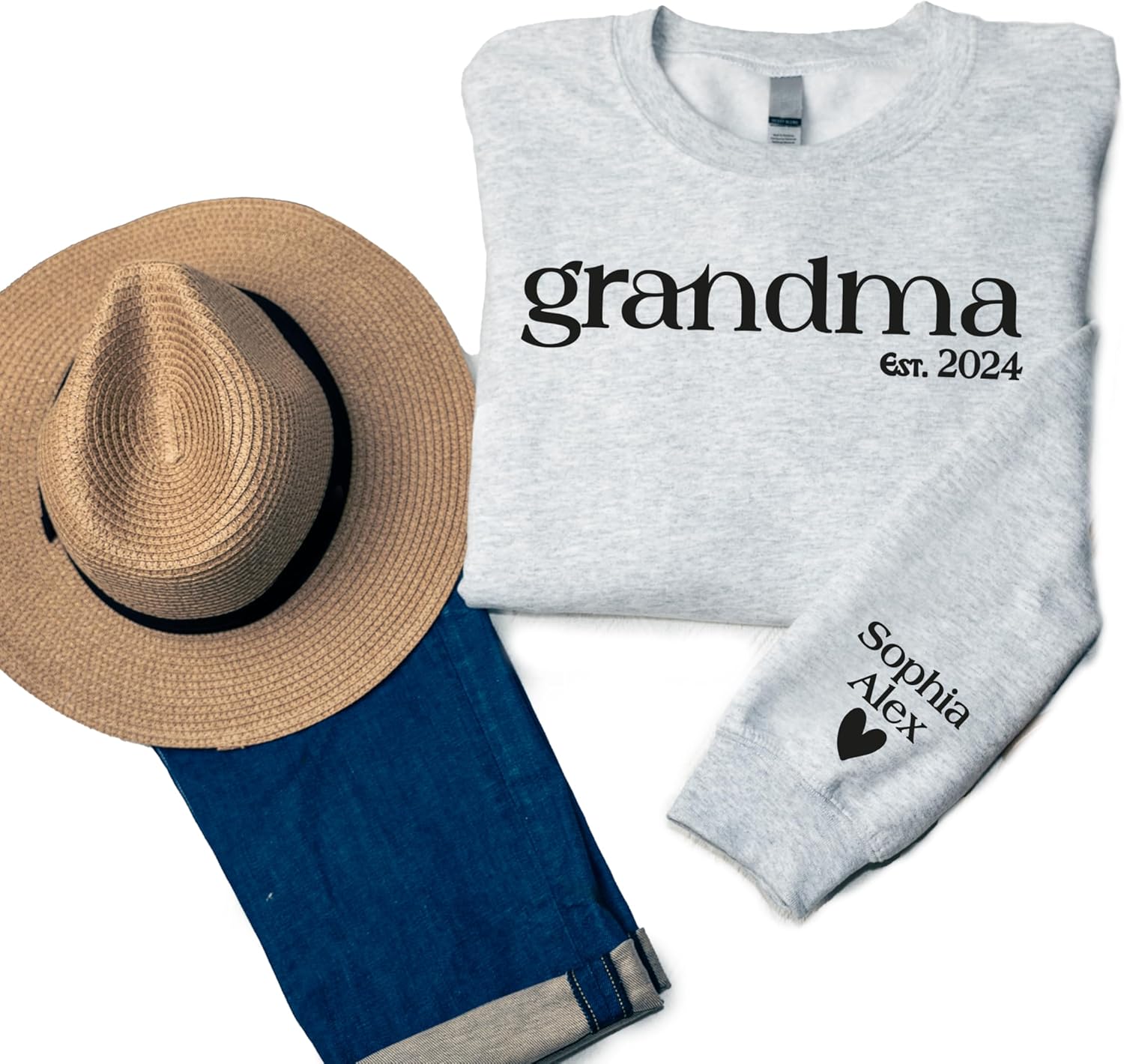 Custom Mama Sweatshirt with Kids Names on Sleeve – Personalized Est 2026 Cozy Mom Crewneck Fan Gift Apparel