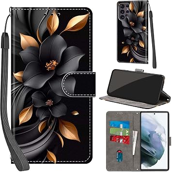 Mobile Phone Case for Samsung Galaxy S22 Ultra Case Flip Folding Case Leather Shockproof Protective Flip Case Compatible with Samsung Galaxy S22 Ultra