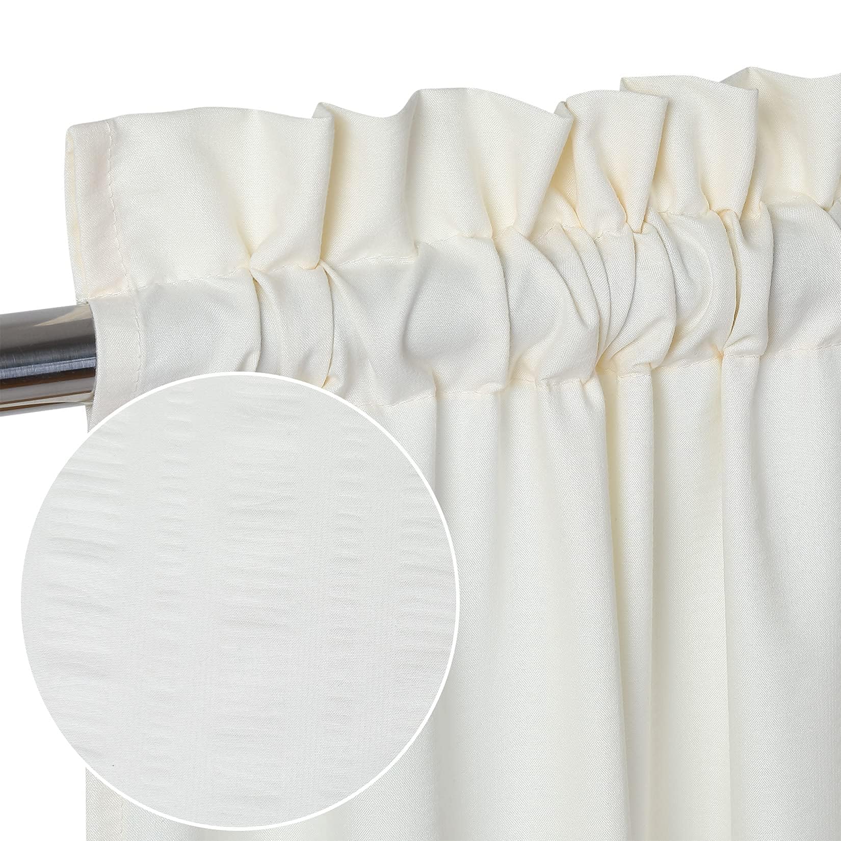 GarveeHome Bistro-Kurzgardine 152x38cm Sichtschutz Stangendurchzug Bad