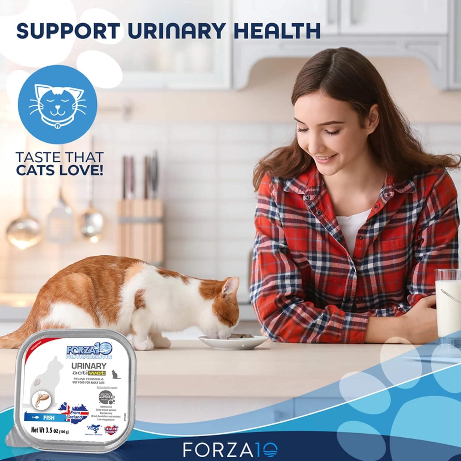 Forza10 - Cat Food, Urinary Tract Wet Cat Food, Non GMO, Vet-Approved UTI Support with Salmon Flavor, Made in Italy (3.5 oz, 32 Pack)
