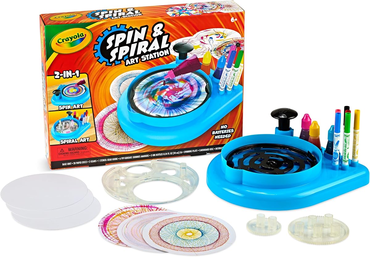 Crayola Spin & Spiral Art Station, Spin Art Machine, Artes y manualidades para niños de 6, 7, 8, 9 años