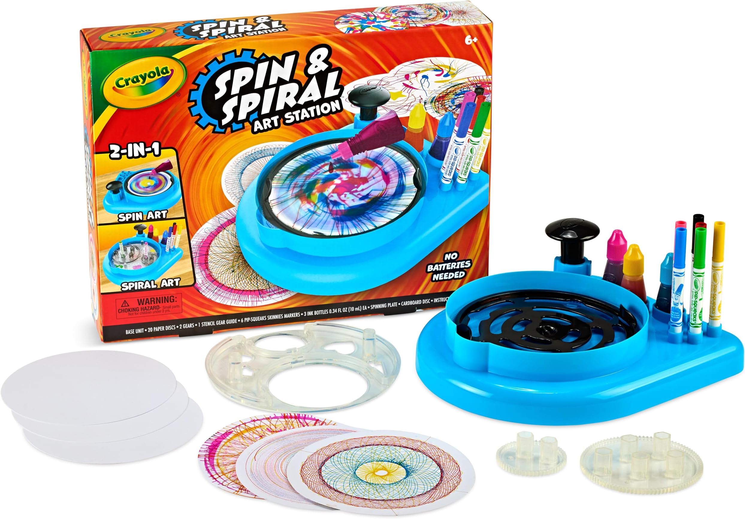 Spin & Spiral Art Station, Spin Art Machine, Arts & Crafts for Kids Ages 6, 7, 8, 9
