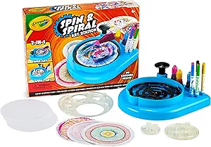 Crayola Spin & Spiral Art Station – Spin Art Machine for Kids, Fun Arts & Crafts Kit with Washable Paint & Markers, Creative Toy for Ages 6–9