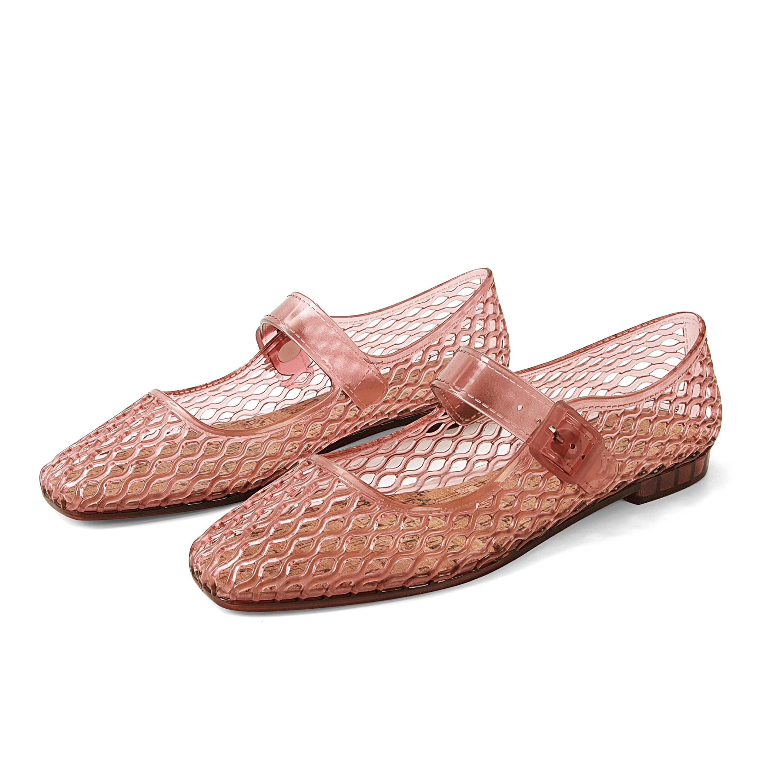 DOEYG Jelly Mary Ballet Flats for Women Jelly Sandals Shoes Women Beach Jellies Mary Jane Flats Ballerina Shoes — view 7