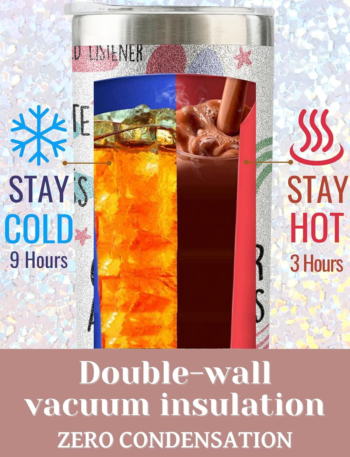 Onebttl Counselor Gifts for Women, Appreciation Gifts for Counselors, 20oz Stainless Steel Skinny Tumbler with Lid Straw - School Counselor Affirmation - Image 6