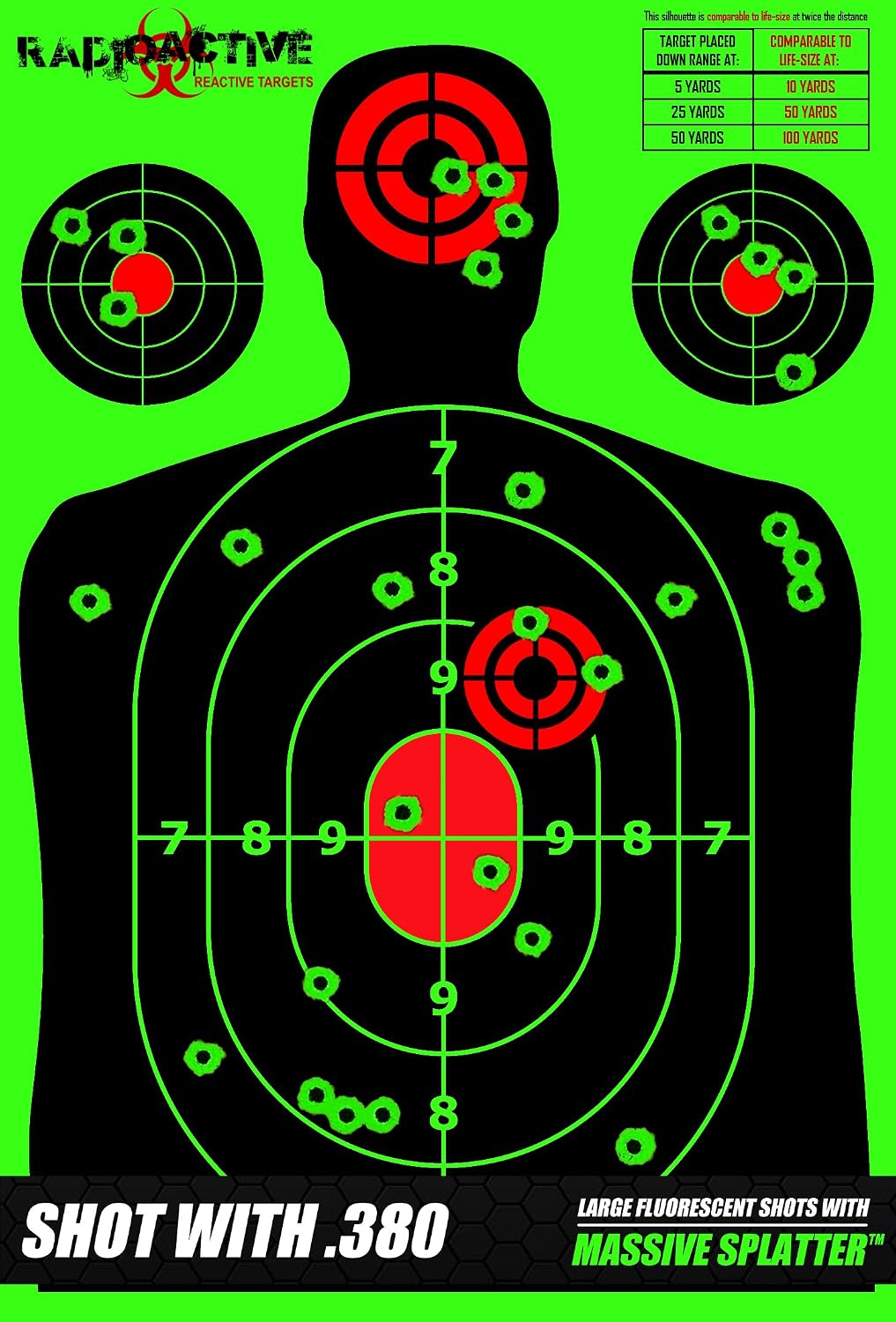 10, 25, and 50 Pack Splatter Targets | 12 x 18 Inch Reactive Targets | Largest Splatter Effect Gun Target Range Targets For Pistols Rifles Handguns and Shotguns