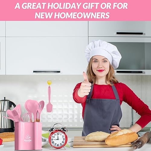 Miniatura 6 de Juego de utensilios de cocina de 33 piezas (rosa)