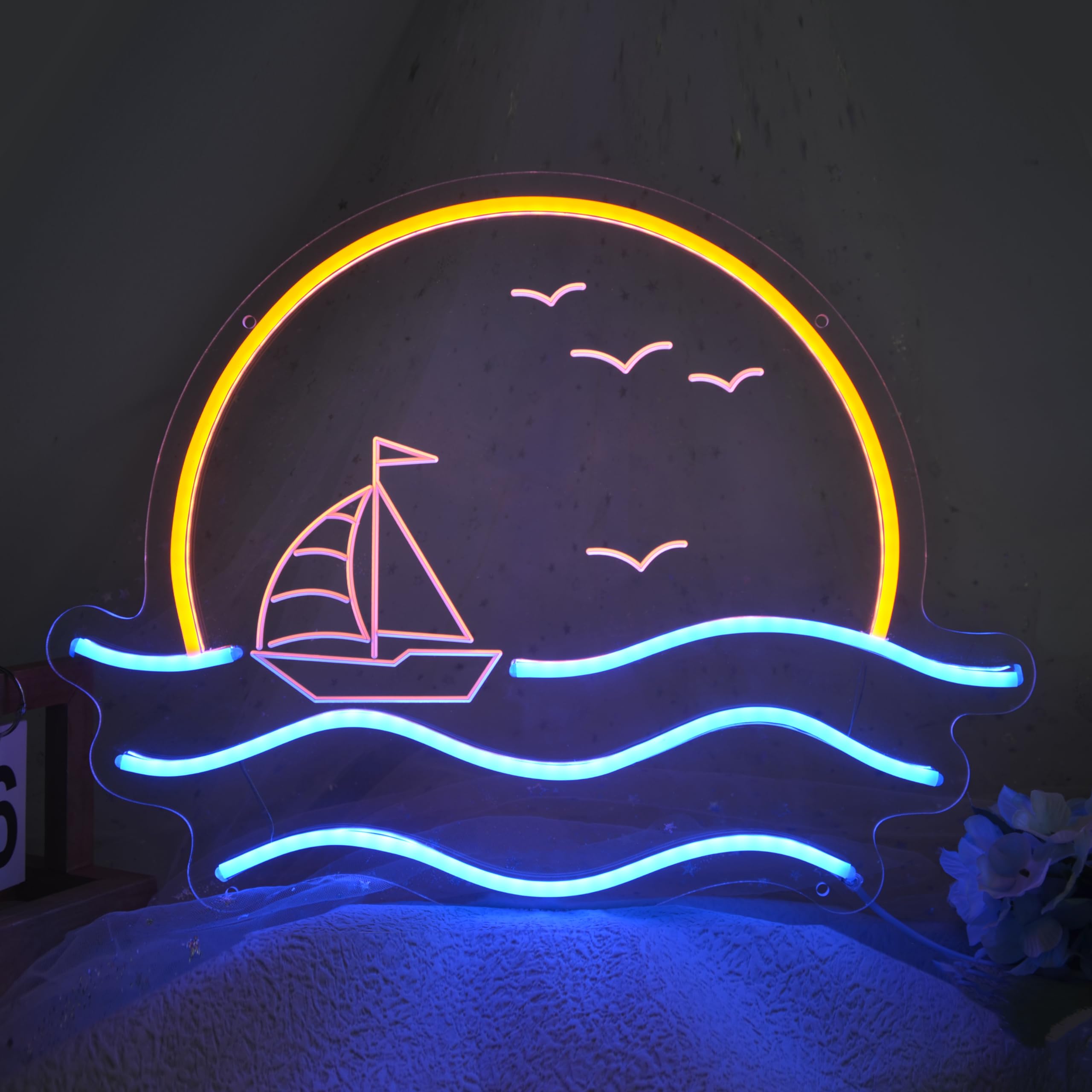 Amazon.co.jp: JXIN サンセット ネオンサイン 寝室用 日の出