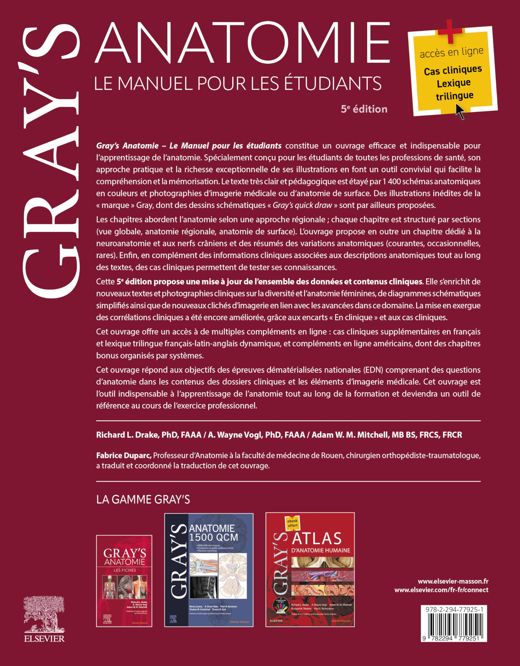 Gray's Anatomie - Le Manuel pour les étudiants