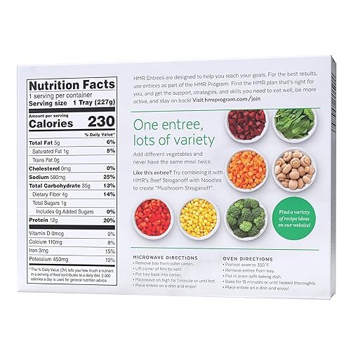 Miniatura 8 de HMR Risotto de champiñones Almuerzo o cena preenvasado para apoyar la pérdida de peso Listo para comer Vegetariano 0.44 oz de proteína