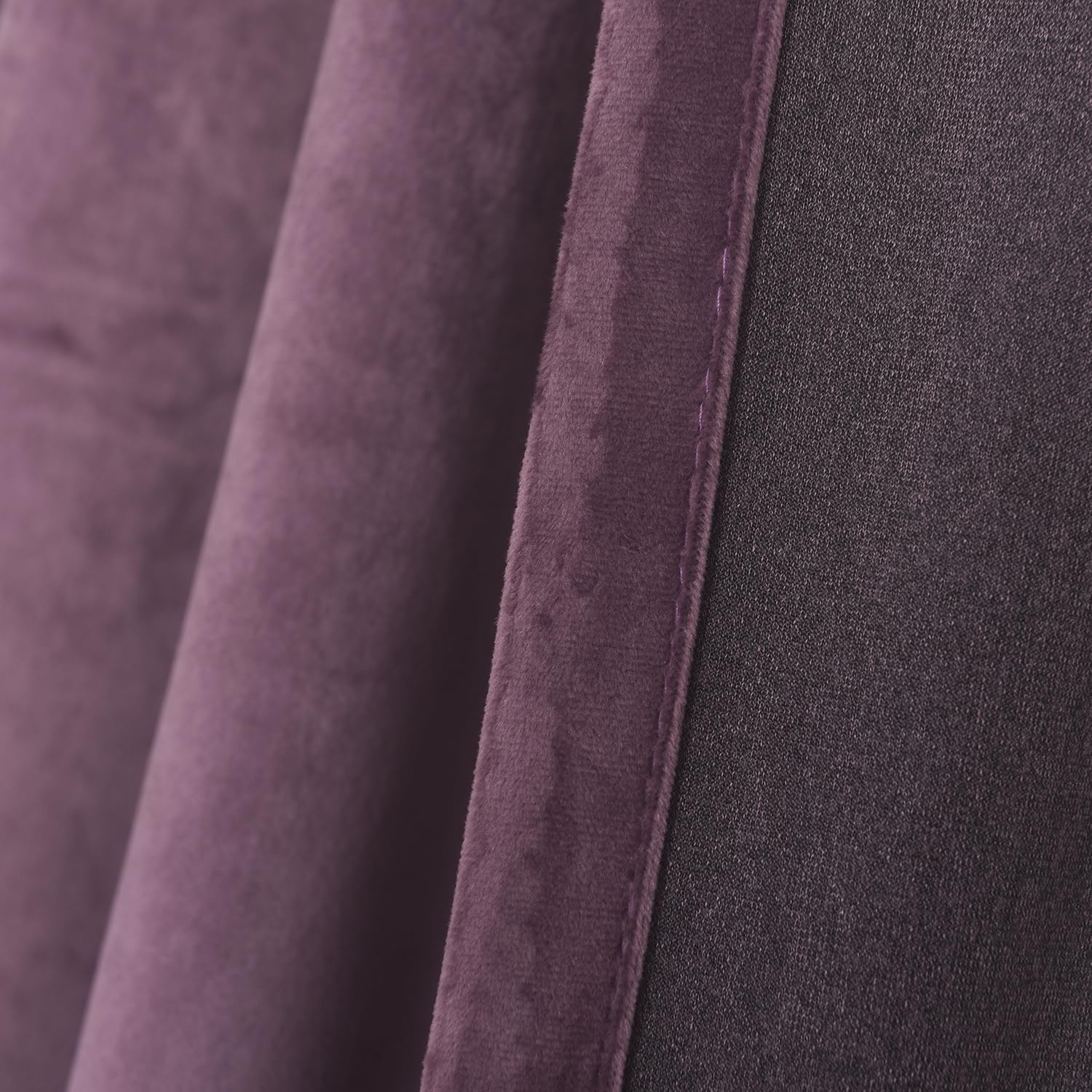 Roslynwood Deep Purple Velvet Curtains Home Office Thermal Insulated Luxury Energy Saving with Rod Pocket & Clip Rings Top Light Blocking Window Drapery for Living Room,52W x 72L inch, 2 Panels