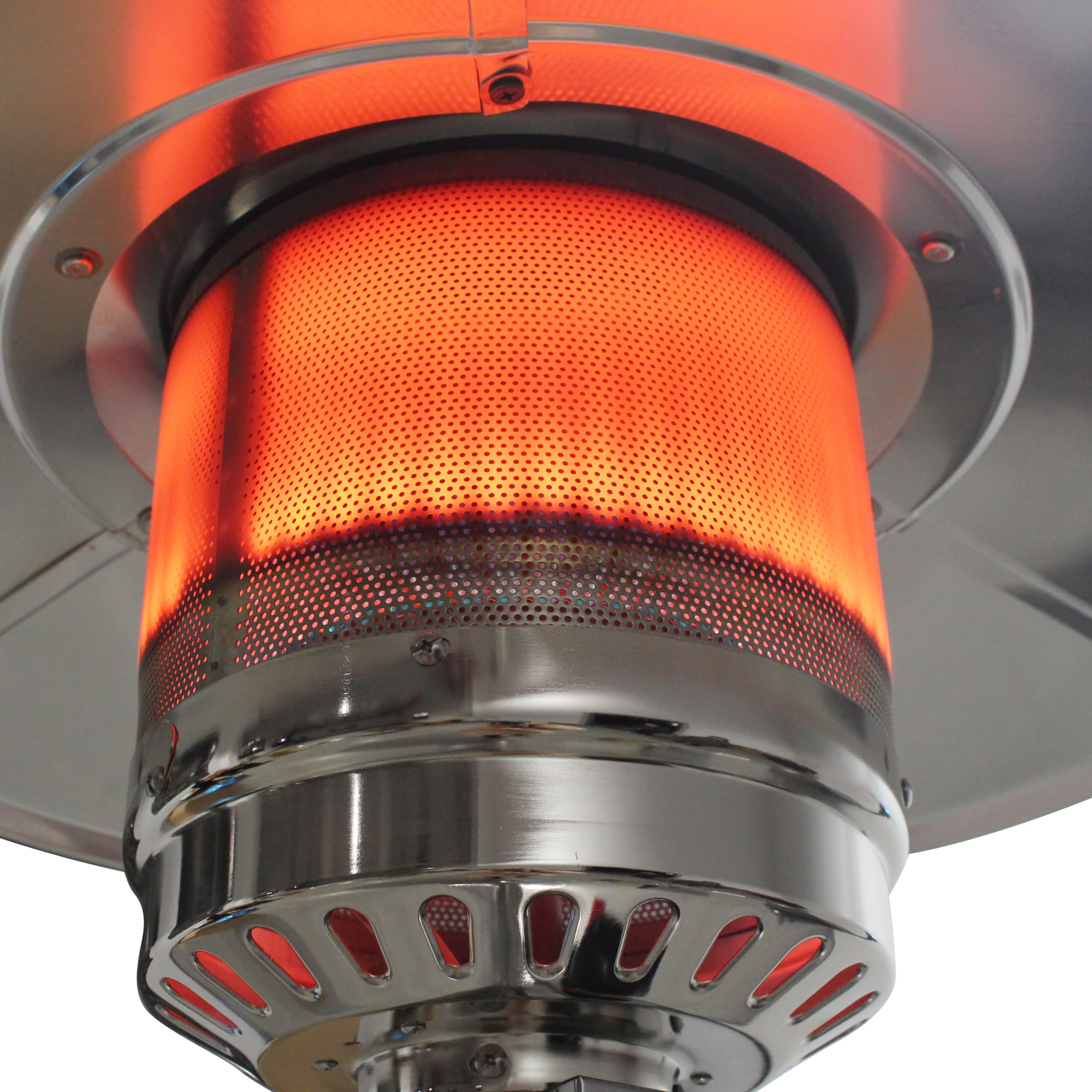 BTExpert Propan promiennik tarasowy 50 000 BTU, dwuwarstwowy palnik ze stali nierdzewnej do użytku na zewnątrz, koła, potrójny system ochrony, ogrzewanie zewnętrzne, wzór stołu