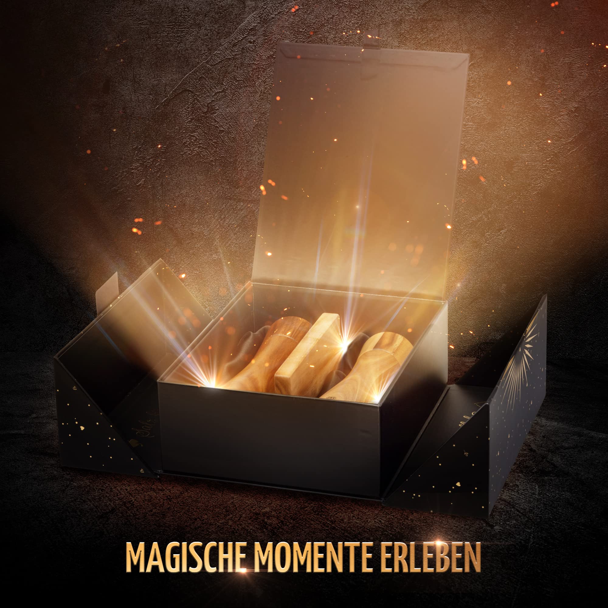BUTLERBELL® Salz und Pfeffermühle Holz inkl. Untersetzer in Luxus Geschenkbox ideal als Hochzeitsgeschenk | Geschenke zur Hochzeit | Hochzeitsgeschenke für Brautpaar | Einweihungsgeschenk