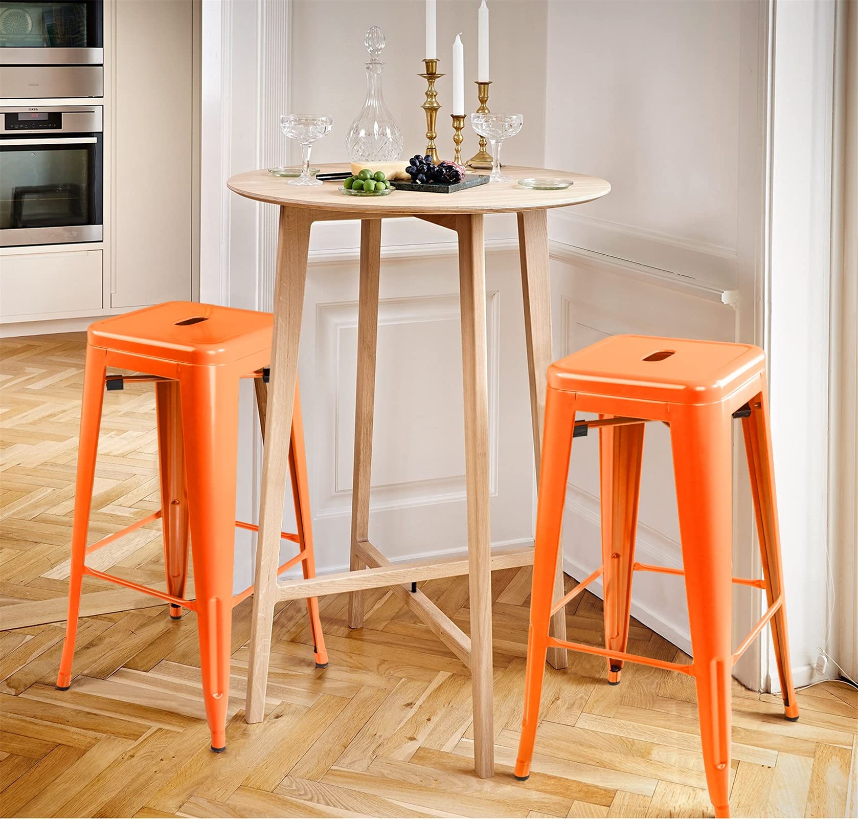 Amazon.com: ZLF Set of 4 Restaurant Bar Stool Metal High Stool