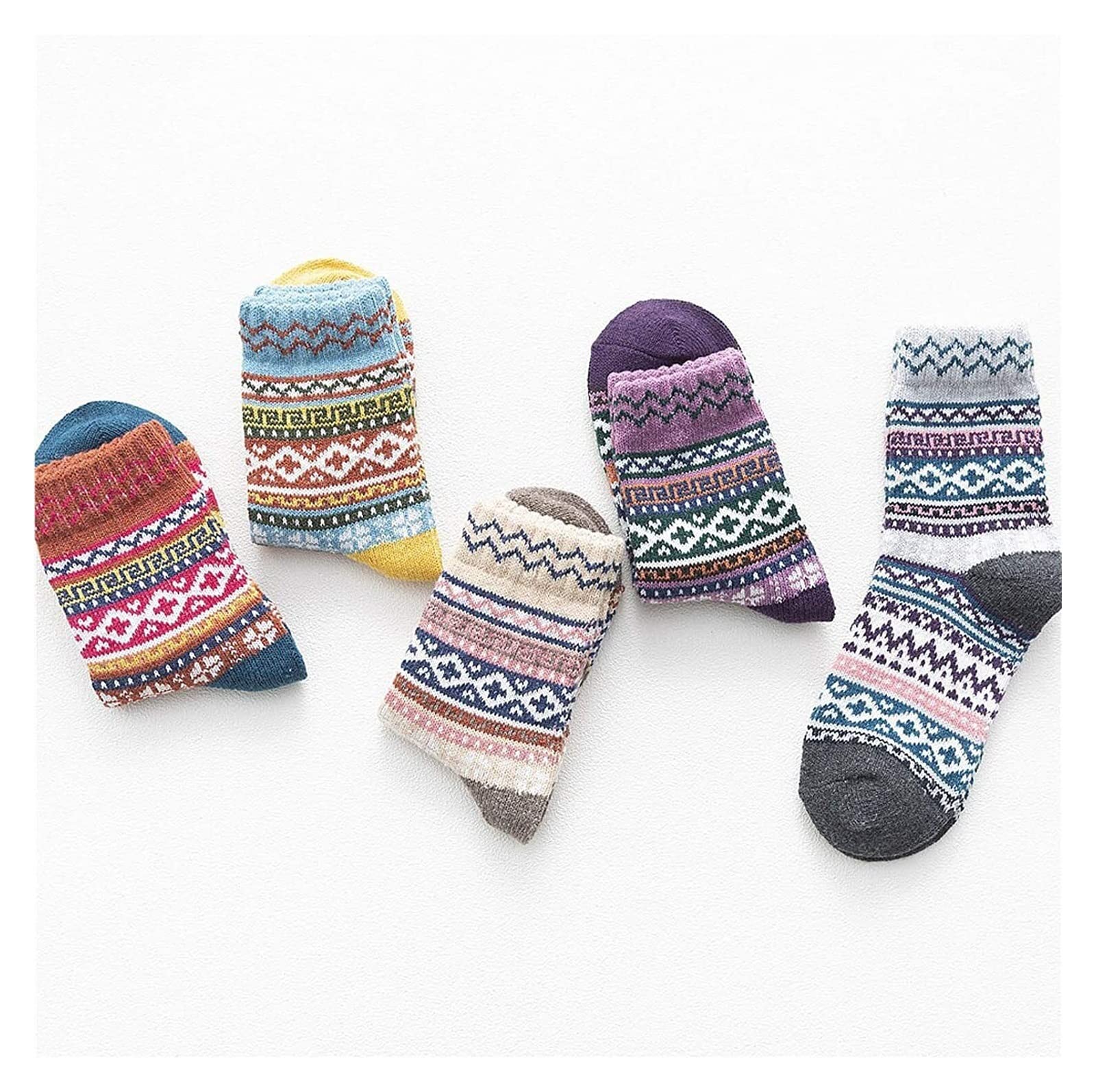 Calzini Termici Calze Invernali 5 Paia Di Calzini Invernali Da Donna Calzini Da Regalo Caldi Per Le Donne Calzini Da Equipaggio Casual Vintage Calzini