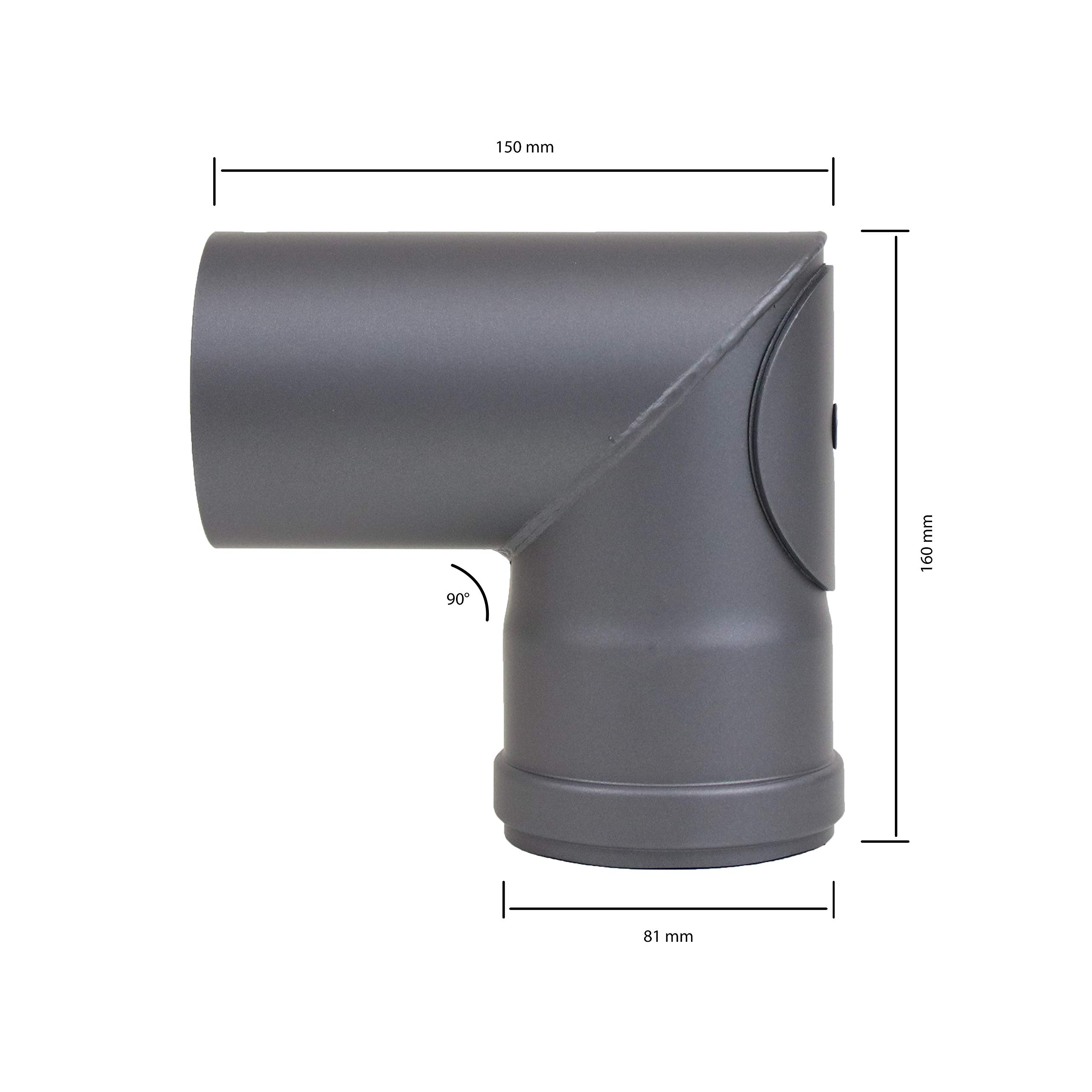 Tubo De Expansión Para Estufa De Pellets - De 80 Mm A 150 Mm, Color Gris, Resistente Al Calor