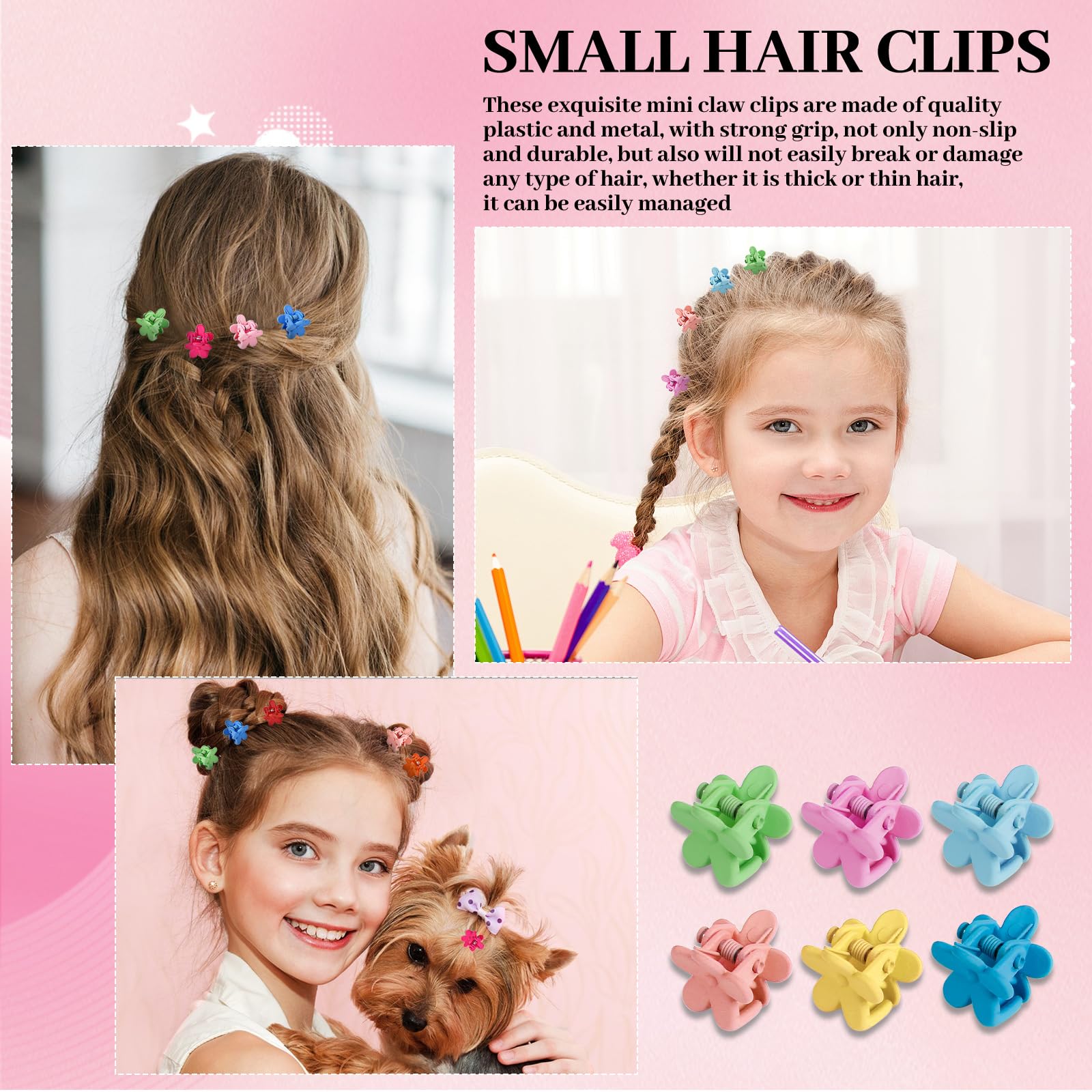 Small Hair Claw Clips Thin Hair Bangs Buns Braided Accessories Mini Jaw Short Hair Accessories Double Row Teeth Hair Clips Small  main image 4