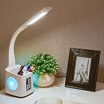 Study LED Desk Lamp with USB Charging Port&Screen&Calendar&Color Night Light, Kids Dimmable LED Table Lamp with Pen Holder&Clock, Desk Reading Light for Students,10W