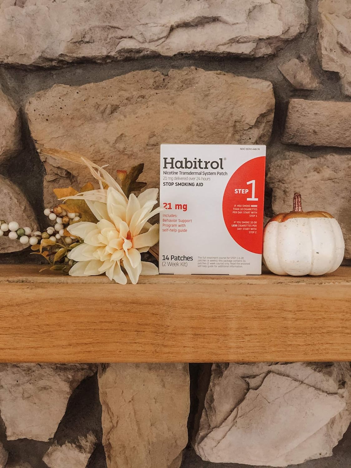 Habitrol Nicotine Transdermal System Stop Smoking Aid, Step 1 (21 mg), 14 Patches : Health & Household