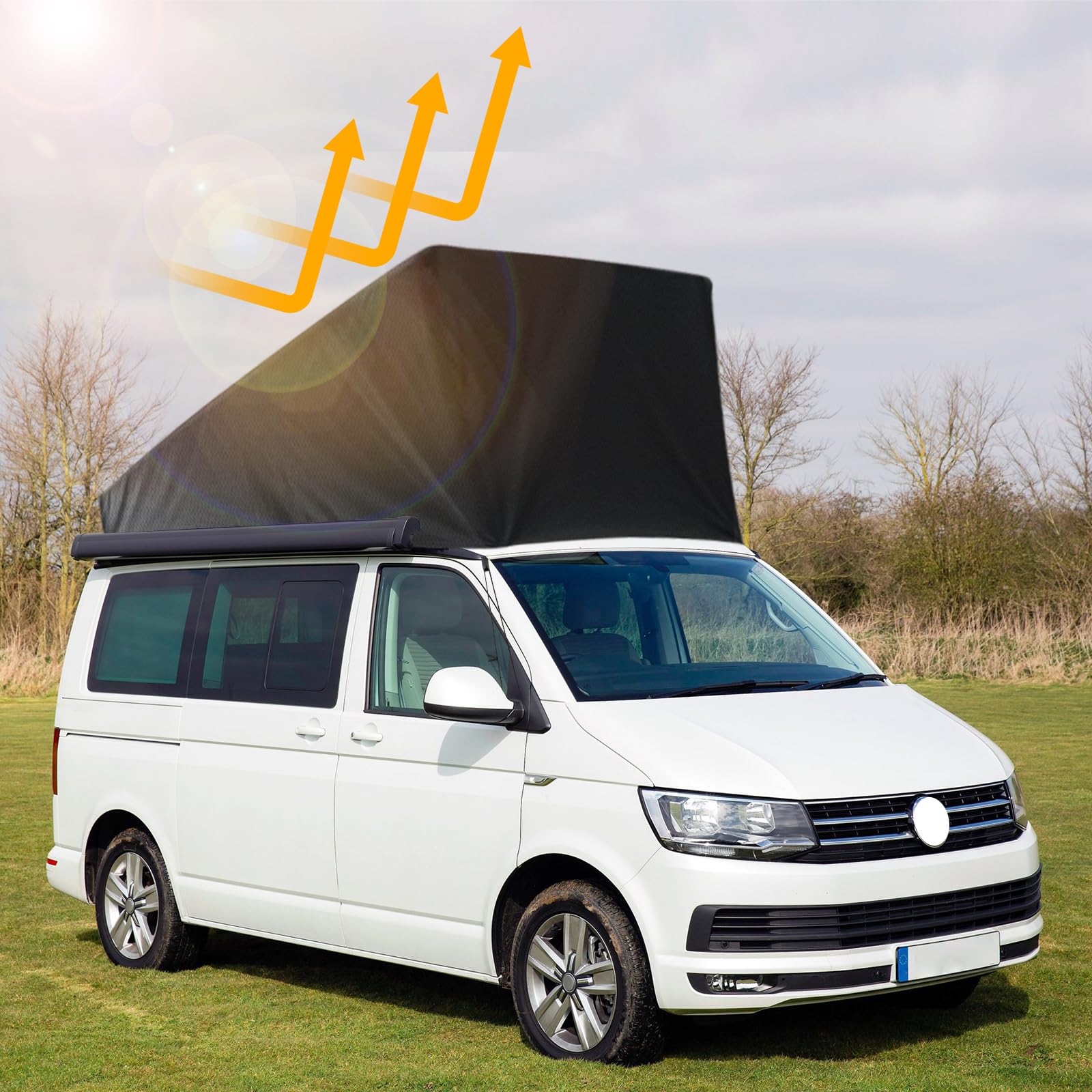 Protection du Toit Relevable Remplacement pour VW T6.1, Tente de Toit de Camping Car avec Protection Contre Les Intempéries pour Toit Escamotable, Ne Convient Pas Aux Toitures Rénovées