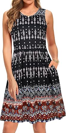 Elescat Vestidos De Verano Para Mujer, Estilo Bohemio, Sin Mangas