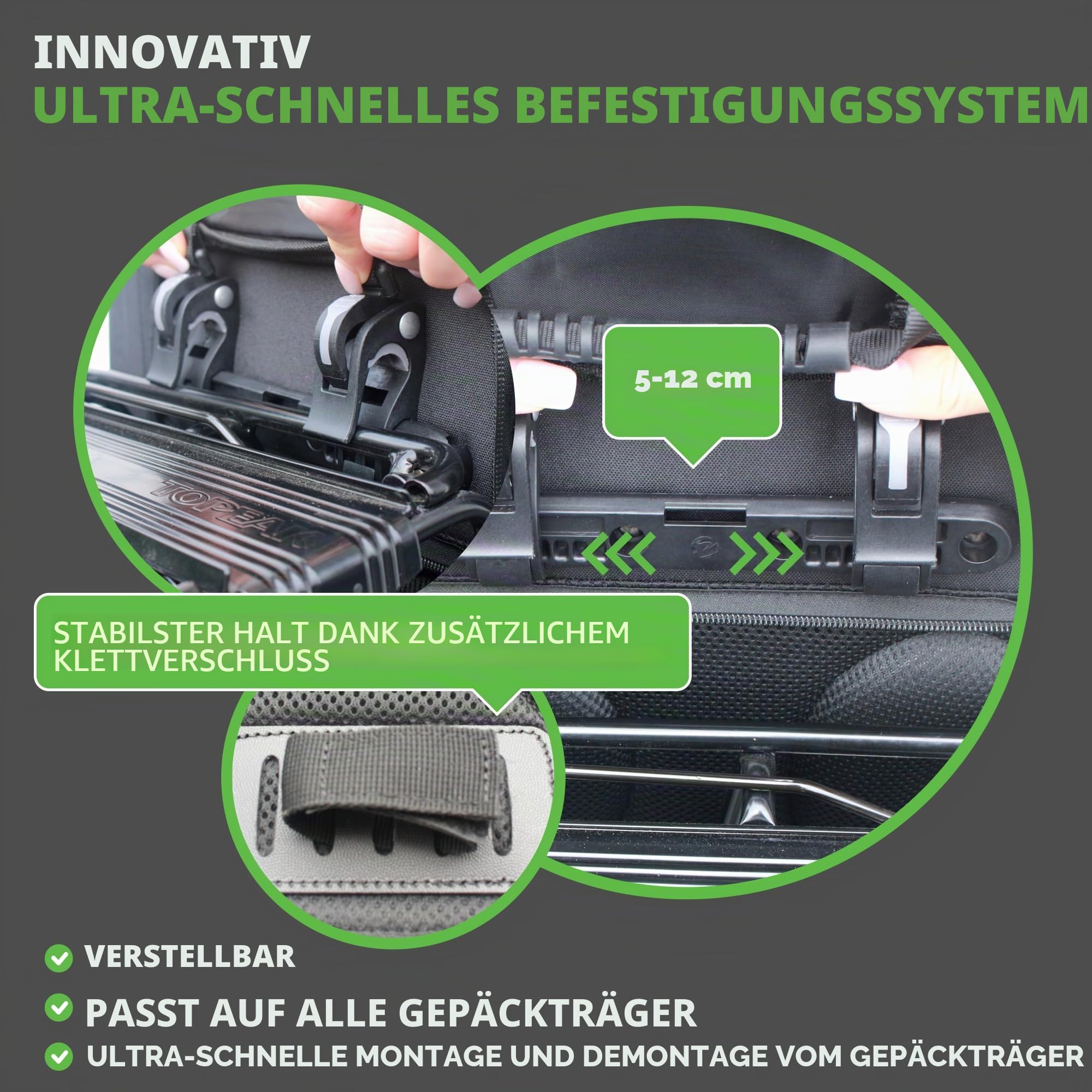 3 in 1 Fahrradtasche Wasserdicht - 28L - Kombi Rucksack & Umhängetasche - Gepäckträgertasche für Fahrrad - TPU600 Material - Integrierte Laptoptasche - Schnellmontage an Gepäckträger