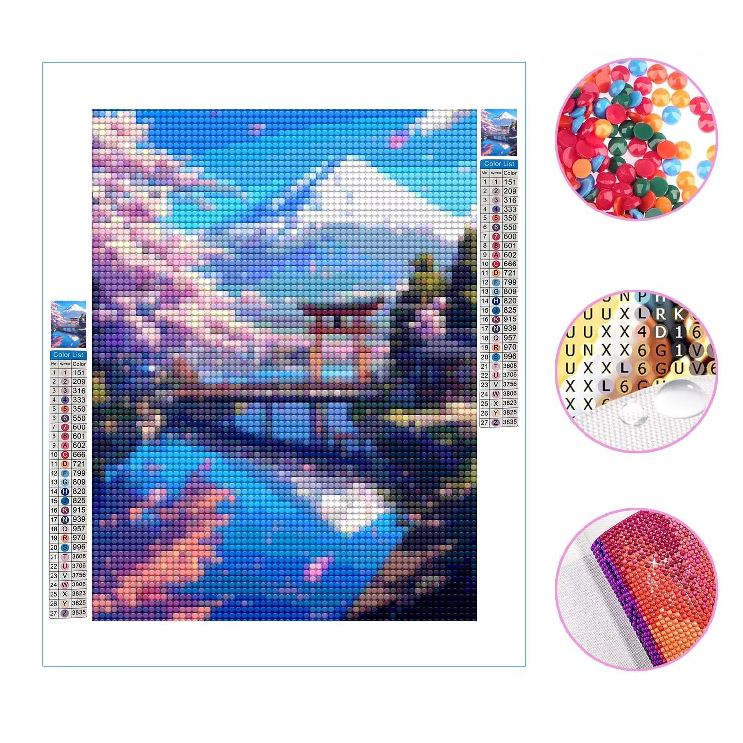 Diamentowe malowanie Japonia 75x100cm Diamentowe malowanie Dzieci Mount Fuji, 2025 DIY Diamentowe malowanie według numerów Dorośli Rzemiosło Kryształ Puzzle Diament Ścieg krzyżykowy, Dekoracja Prezent