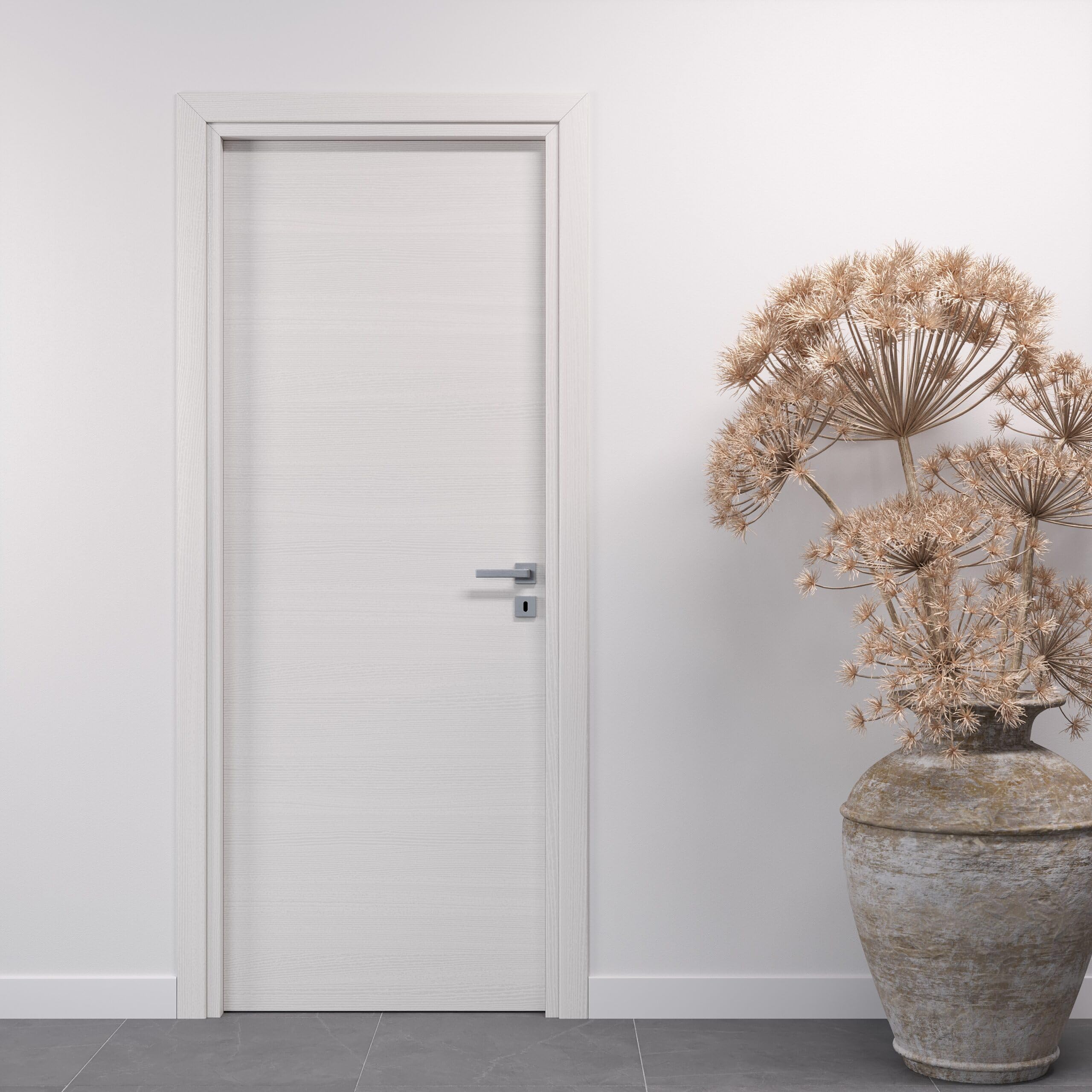 PORTE ITALIANE Innentüren mit Flügeltüren aus High-Density-Laminat, Rahmen aus Holz, wasserfest, verschiedene Größen, Schlösser und Griffe gratis HOPPE Weiß Matrix 60 x 210 cm SX
