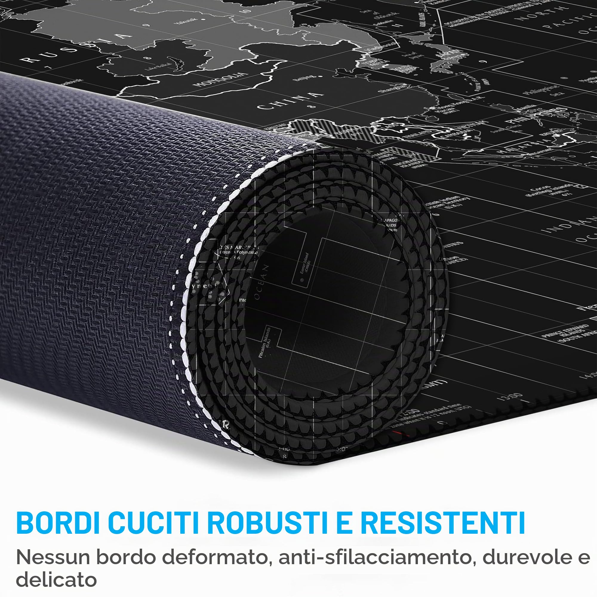 LL-COEUR XXL Gaming Tappetino per Mouse Pad Mappa del Mondo Computer Scrivania Mat (1200 x 500 x 2 mm)