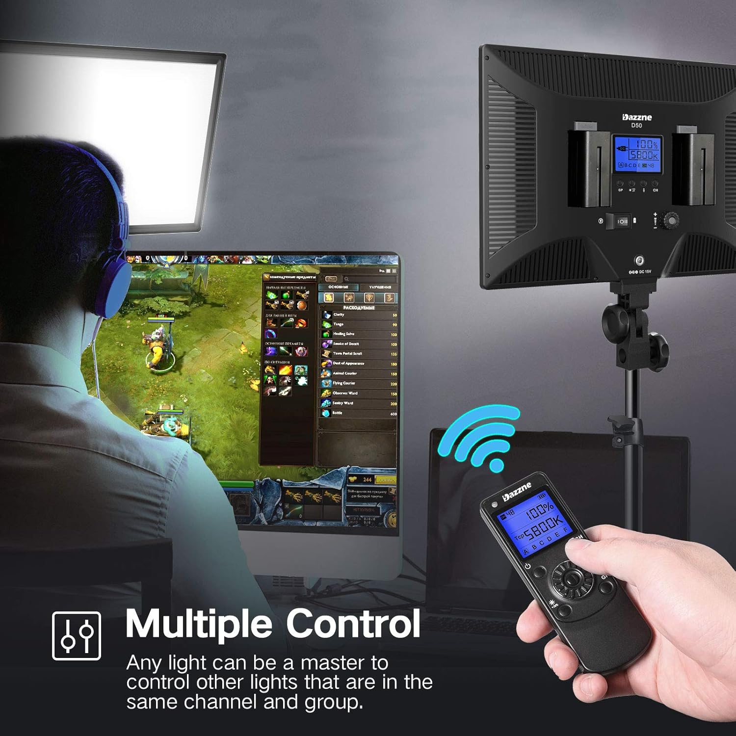 Tech Deals 🔥 Dazzne 2Pack LED Video Light with Desk Clamp Stand Lighting Kit with Wireless Remote,15.4 LED Panel 3000K-8000K 45W 3600LM Dimmable Brightness Soft Light for YouTube,Photography,Streaming,Recording