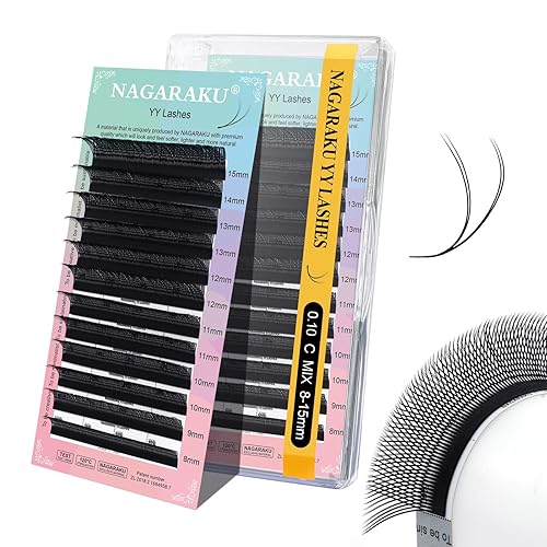 Miniatura 122 de NAGARAKU YY Extensiones de Pestañas de Alta Capacidad 54 Filas 0.07 D Rizado 7-15mm Longitud Mixta Suministros Y Pestaña 4D Volumen Ruso Cruzado YY