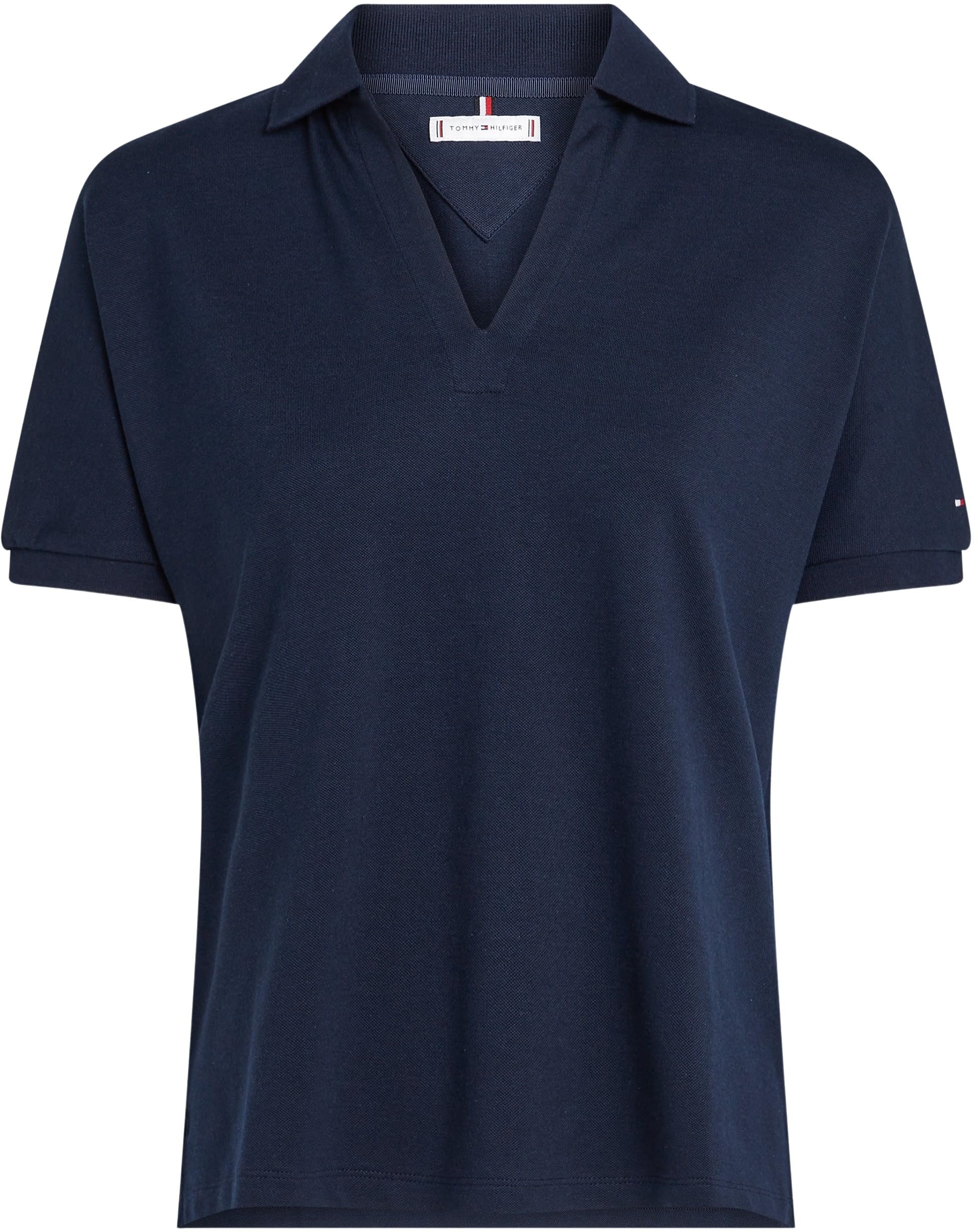 Tommy Hilfiger Polo de Manga Corta Mujer Lyocell Relaxed sin Botones