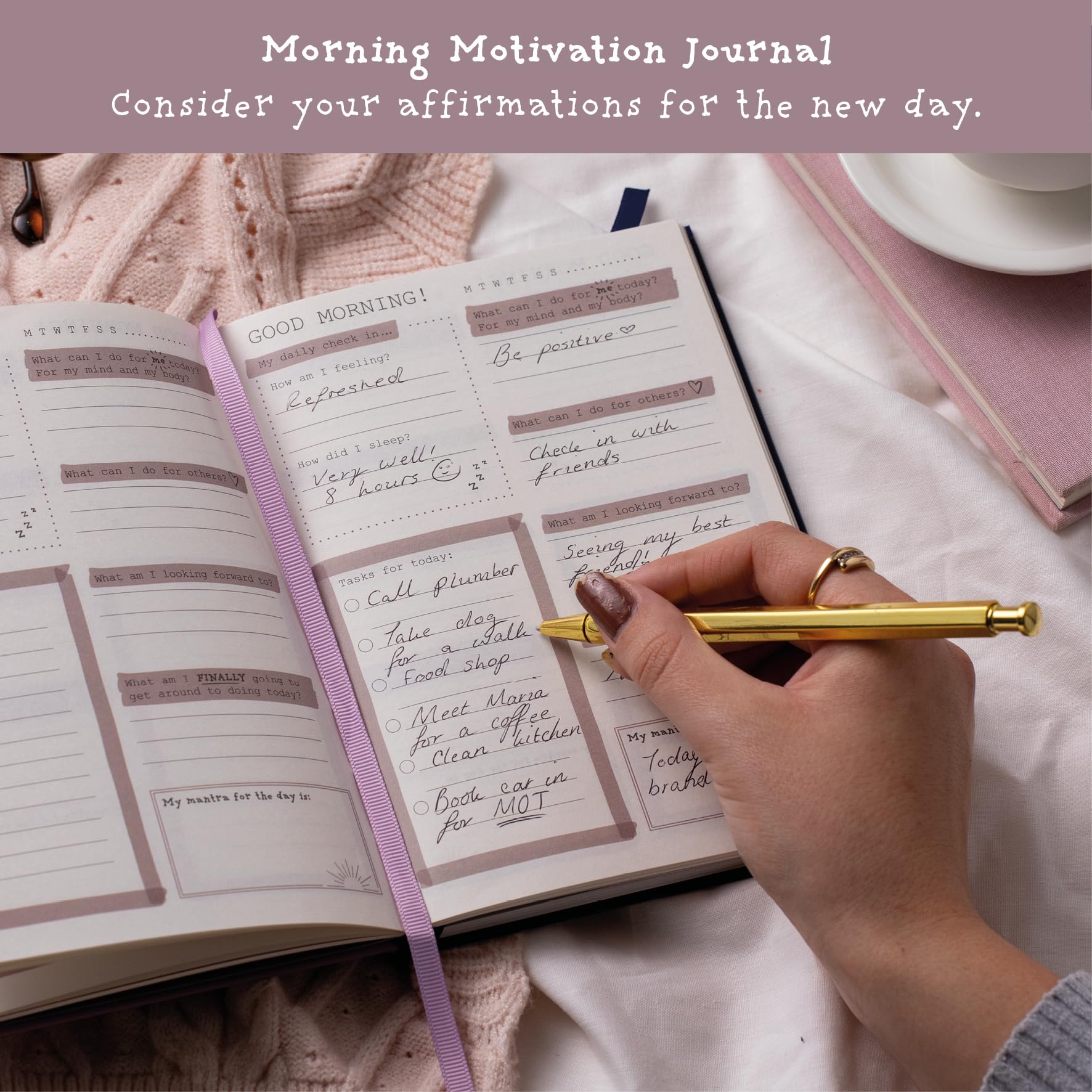 IF Journals for Life - Night Notes/Morning Motivation Journal, Purple/Navy - Image 3