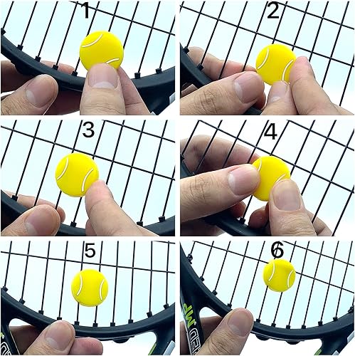 Miniatura 5 de Amortiguador de vibraciones de raqueta de tenis, 3 diseños (4-6 paquetes), amortiguador de cuerda de raqueta, gran regalo de tenis