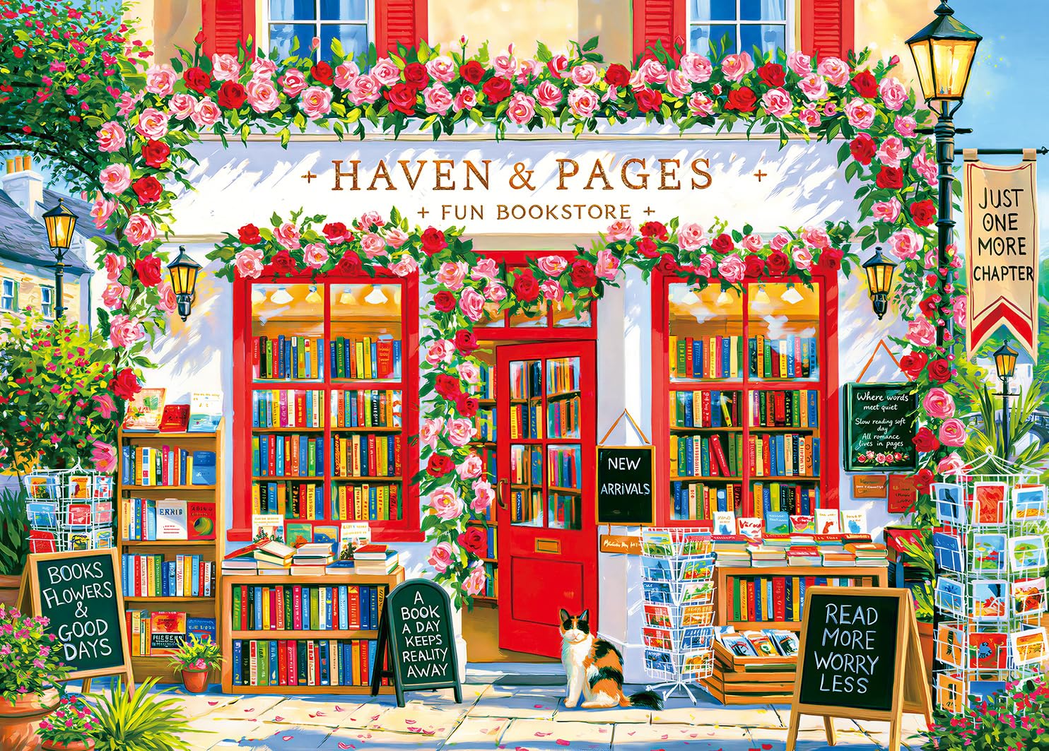 Puzzles 1000 Pieces for Adults-Charming Bookstore — image 1