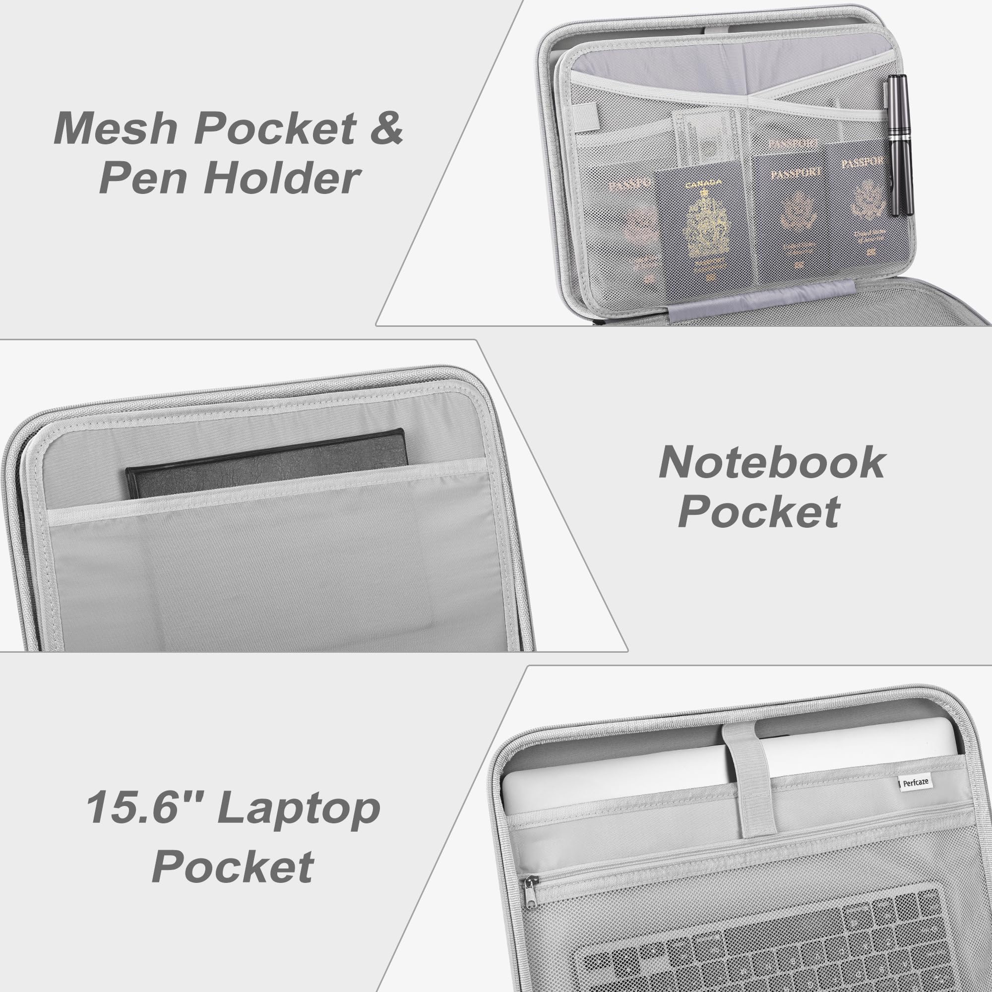 Organiseur de documents ignifuge avec serrure, dossier accordéon à 13 poches, porte-documents portable pour bureau, maison, voyage, porte-documents pour lettres A4 et plus avec poignée