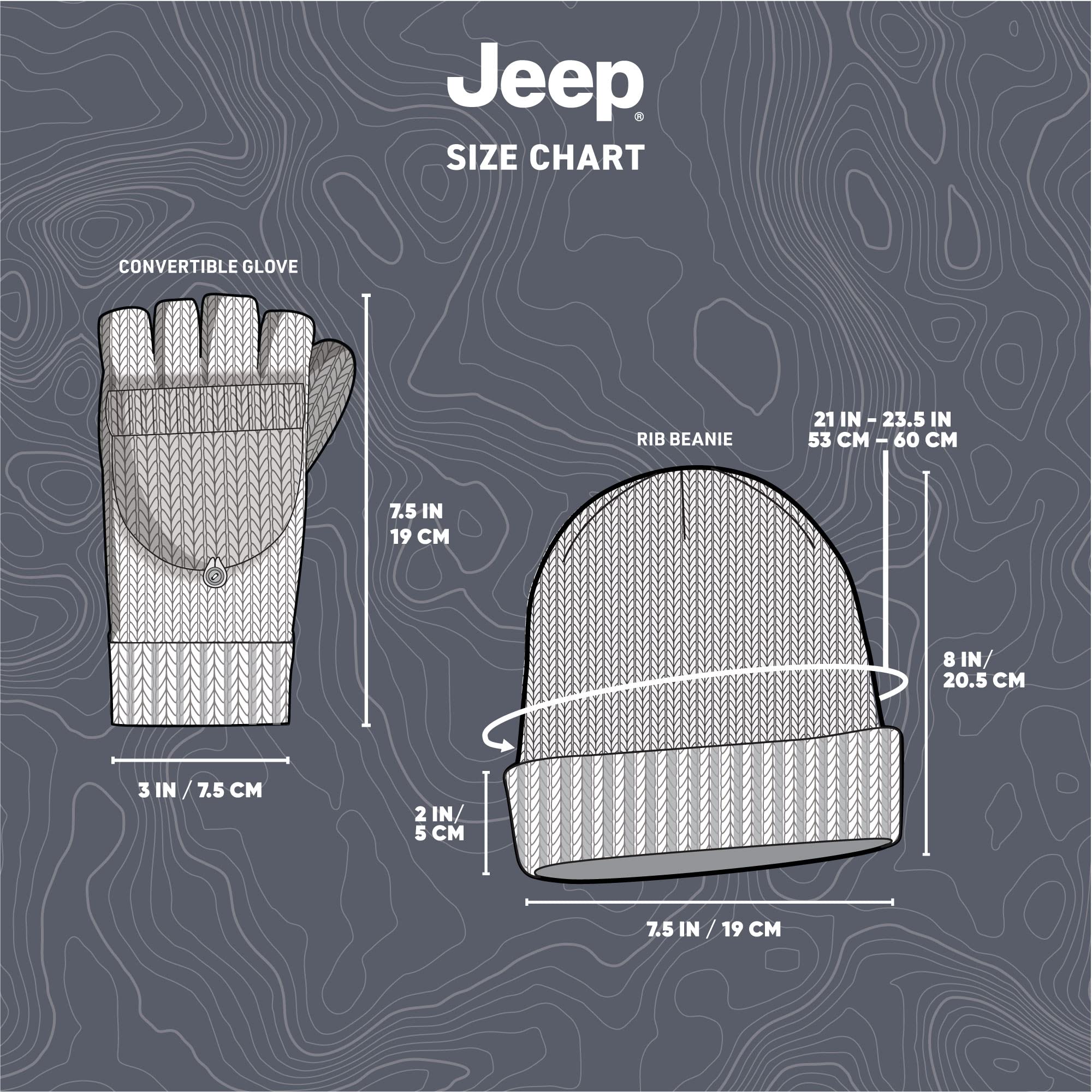 Jeep Set Di Guanti Convertibili E Beanie Set di accessori invernali Unisex - Adulto (Pacco da 2)