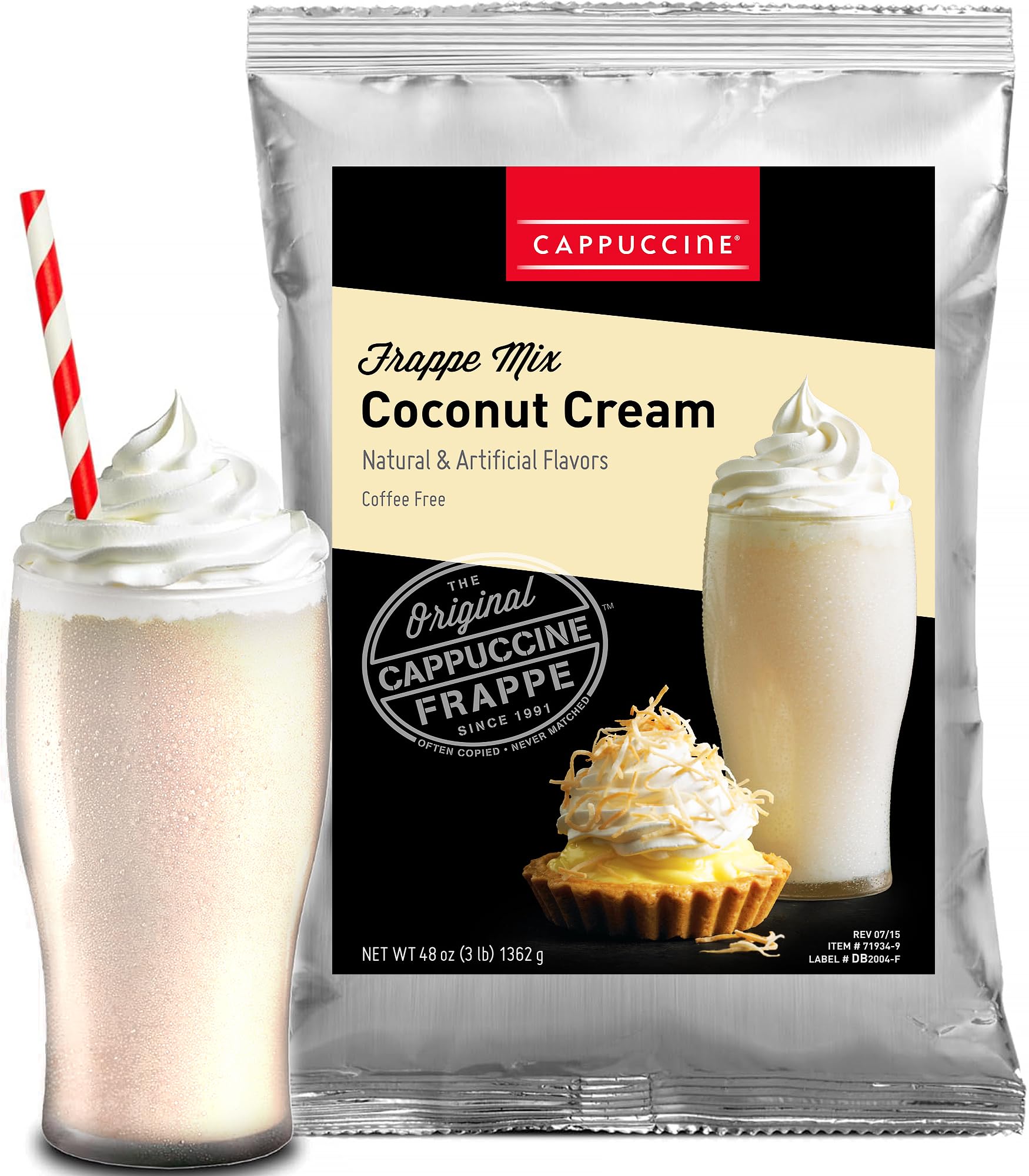 Amazon.com : Cappuccine Coconut Cream Frappe Mix, 3 Pound (Pack of