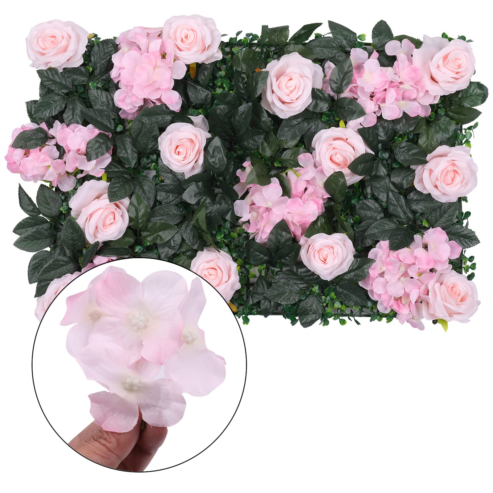 WedDecor Blumenpaneele Wanddekoration Künstliche Blumen Romantische Blumen Hintergrund Hecke Home Decor Hochzeit Party Foto Hintergrund, Novia Rosen & Jasmin, 12 Stück, 60 x 40 cm