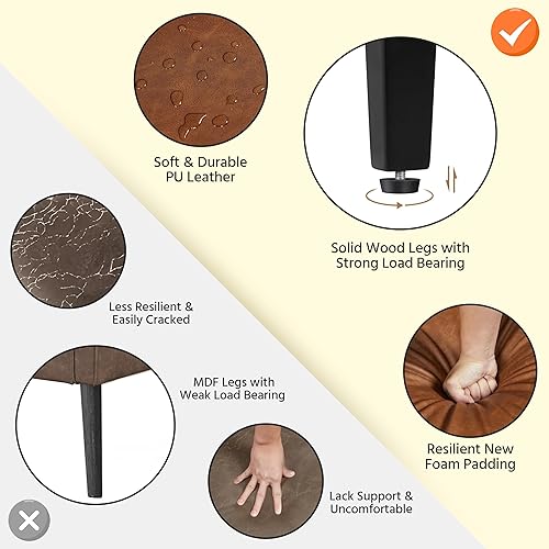 Miniatura 15 de Yaheetech Sillón moderno, sillón decorativo de mediados de siglo con patas de madera resistentes y respaldo alto, sofá tapizado de tela para sala de