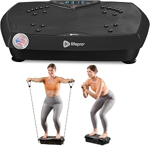 Lifepro Vibration Plate Exercise Machine with Magnetic Acupoints & Handlebars, Whole Full Body Vibration Plate for Fitness & Workout– 99 Speed Levels, Bluetooth Speaker, Resistance Bands