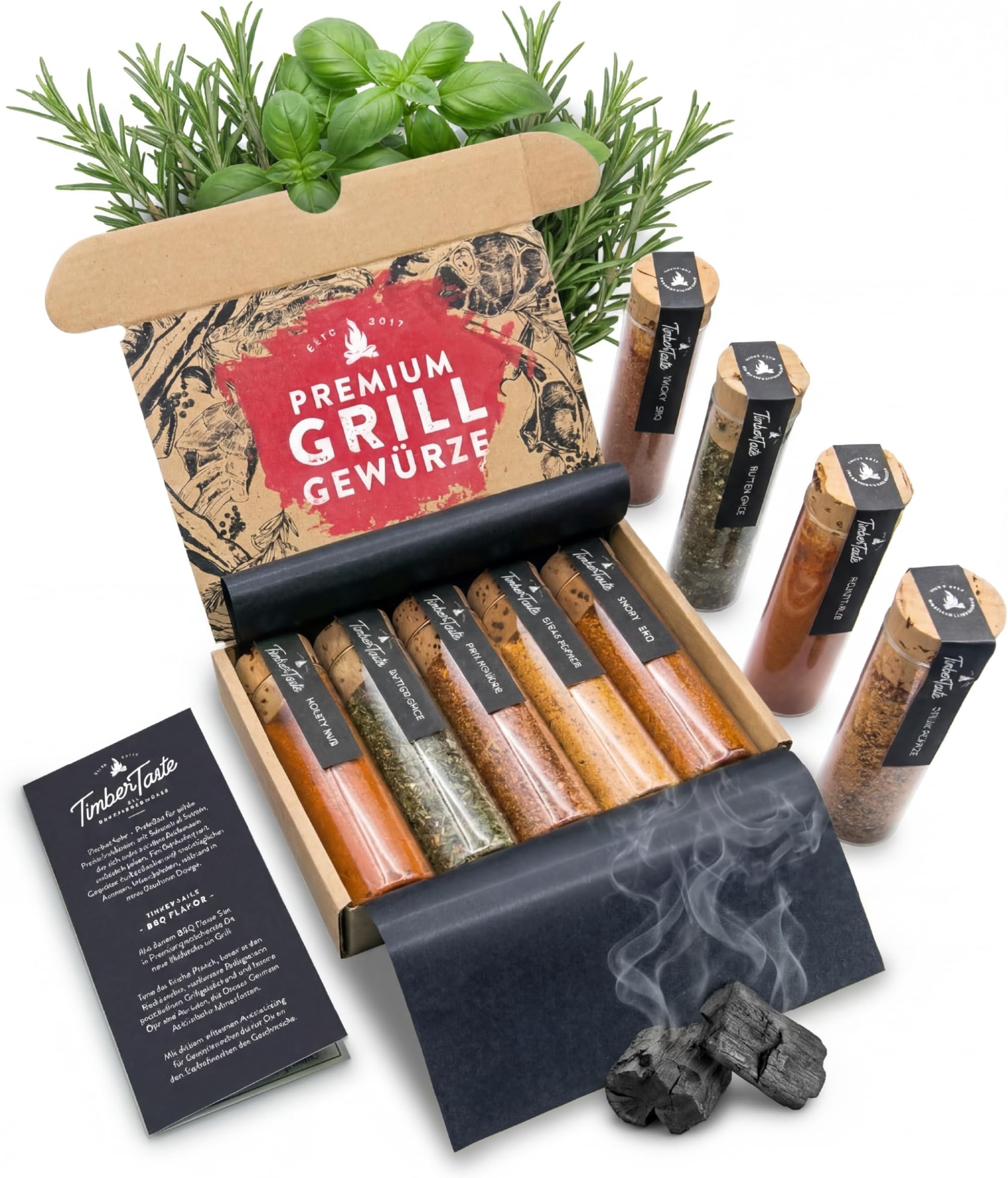 TIMBER TASTE Spice Mix Gift Sets – Ready-to-Gift Collection!Includes BBQ, Italian Herb, and International Spice Mixes – Perfect for Foodies, Chefs, Men & Women. (Grill Spices Gift Set)