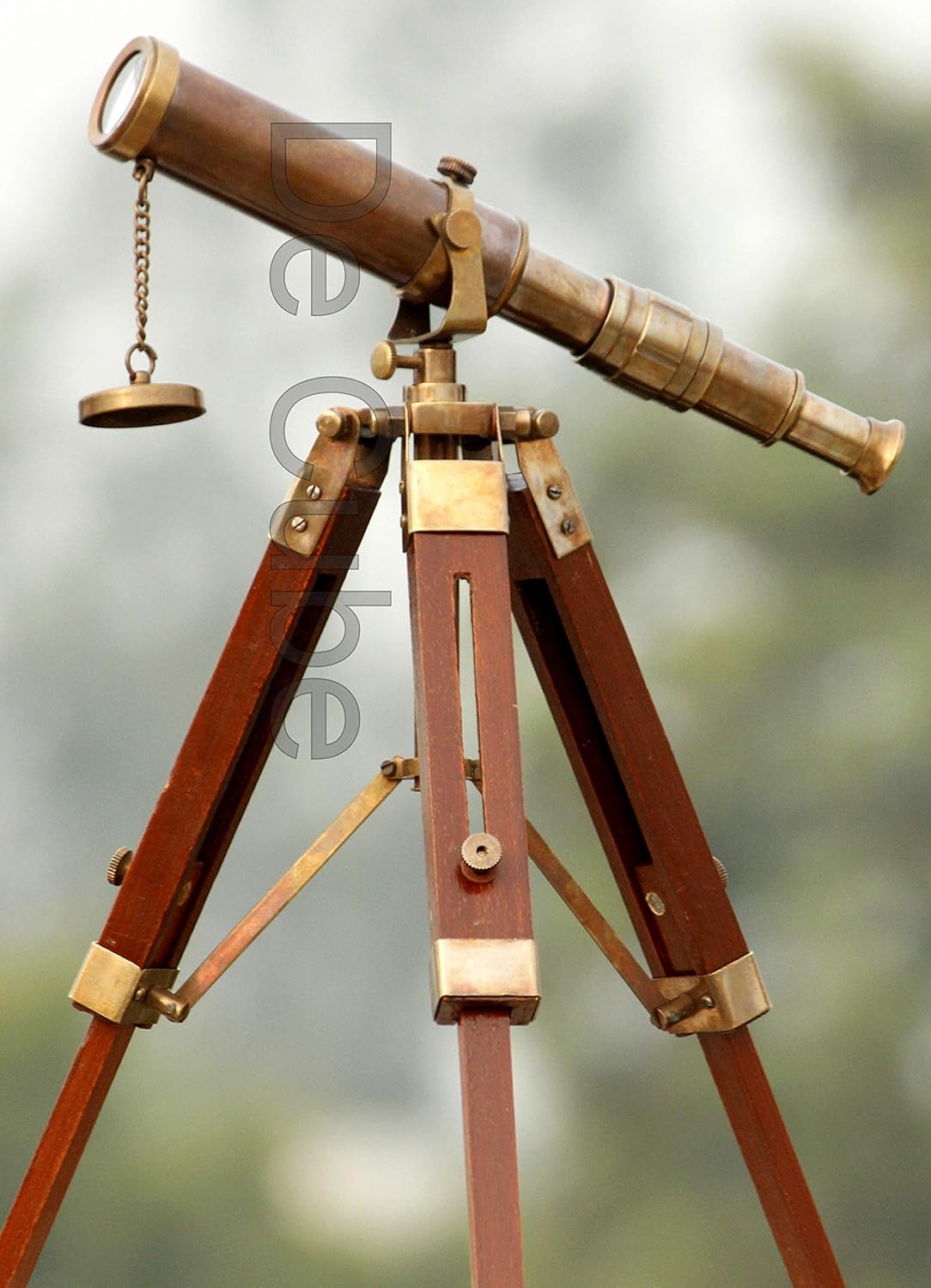 De Cube Vintage Brass Telescope with Best DF Lens and Adjustable Tripod Stand Makes it Perfect for Kids and Beginners, Office Table Home Decor Ascent, Collectible (Antique Patina on Brass)
