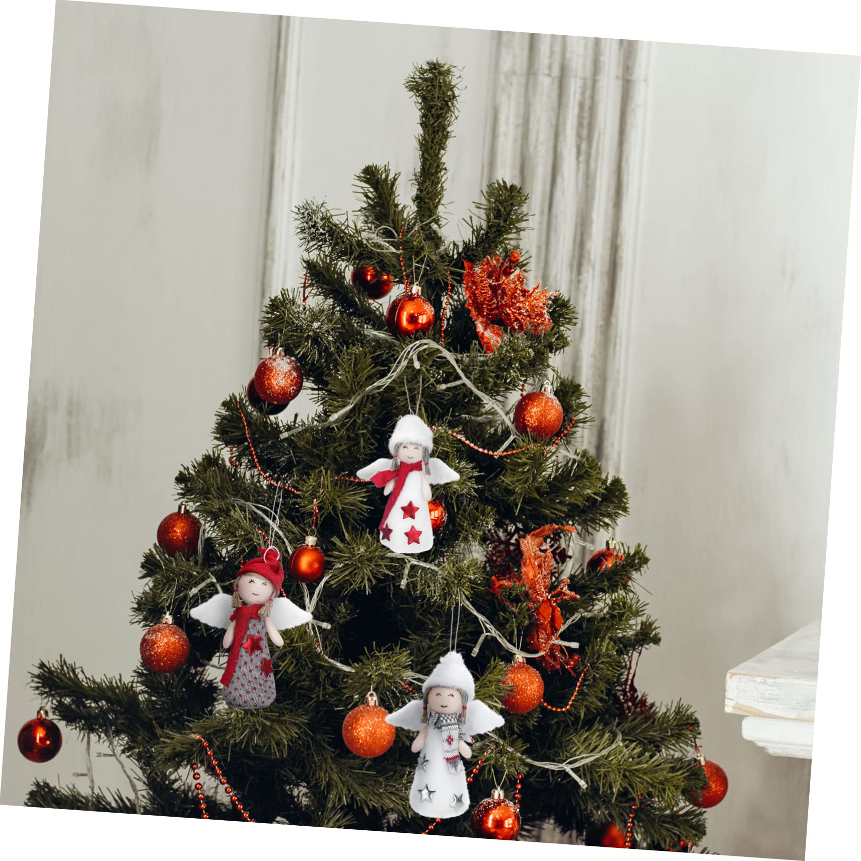Cabilock 6 Juegos Decoración Navideña Arboles De Navidad Decoraciones Colgantes Navideños Muñecos Navideños Ornamento De La Escena del Festival Decoración Colgante De Ángel 3 Piezas * 6