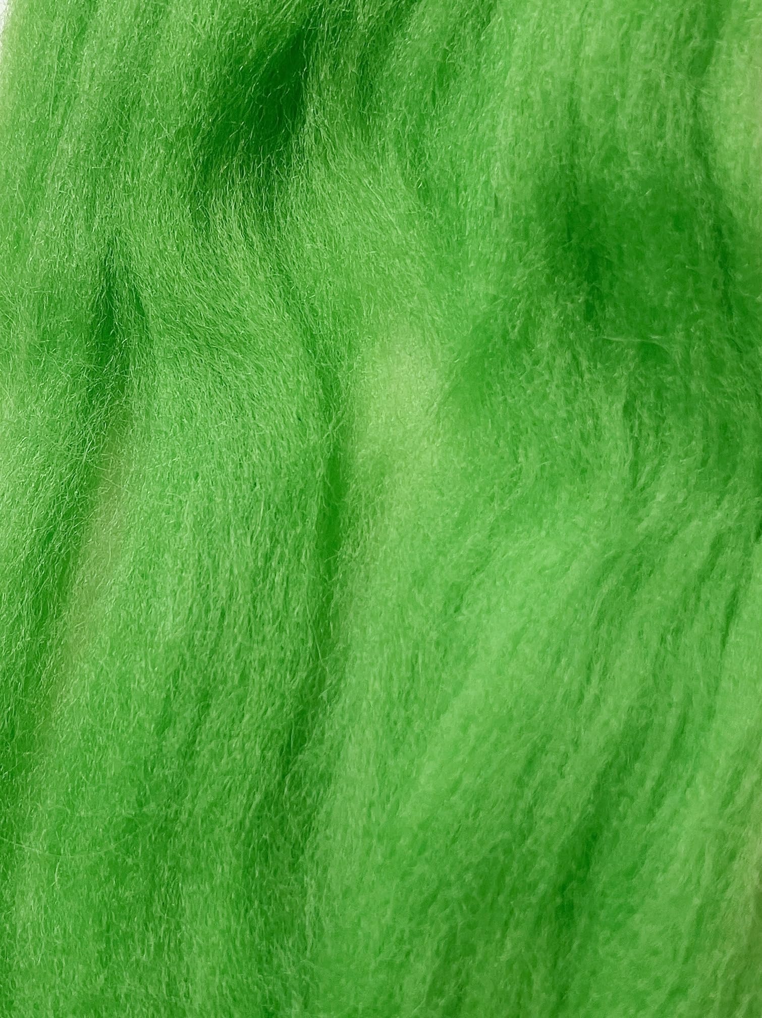 LM043-030 MOREZMORE Wool Roving for Needle Felting 30g 1 Ounce Lawn Green Merino 100% Wool Fine Grade
